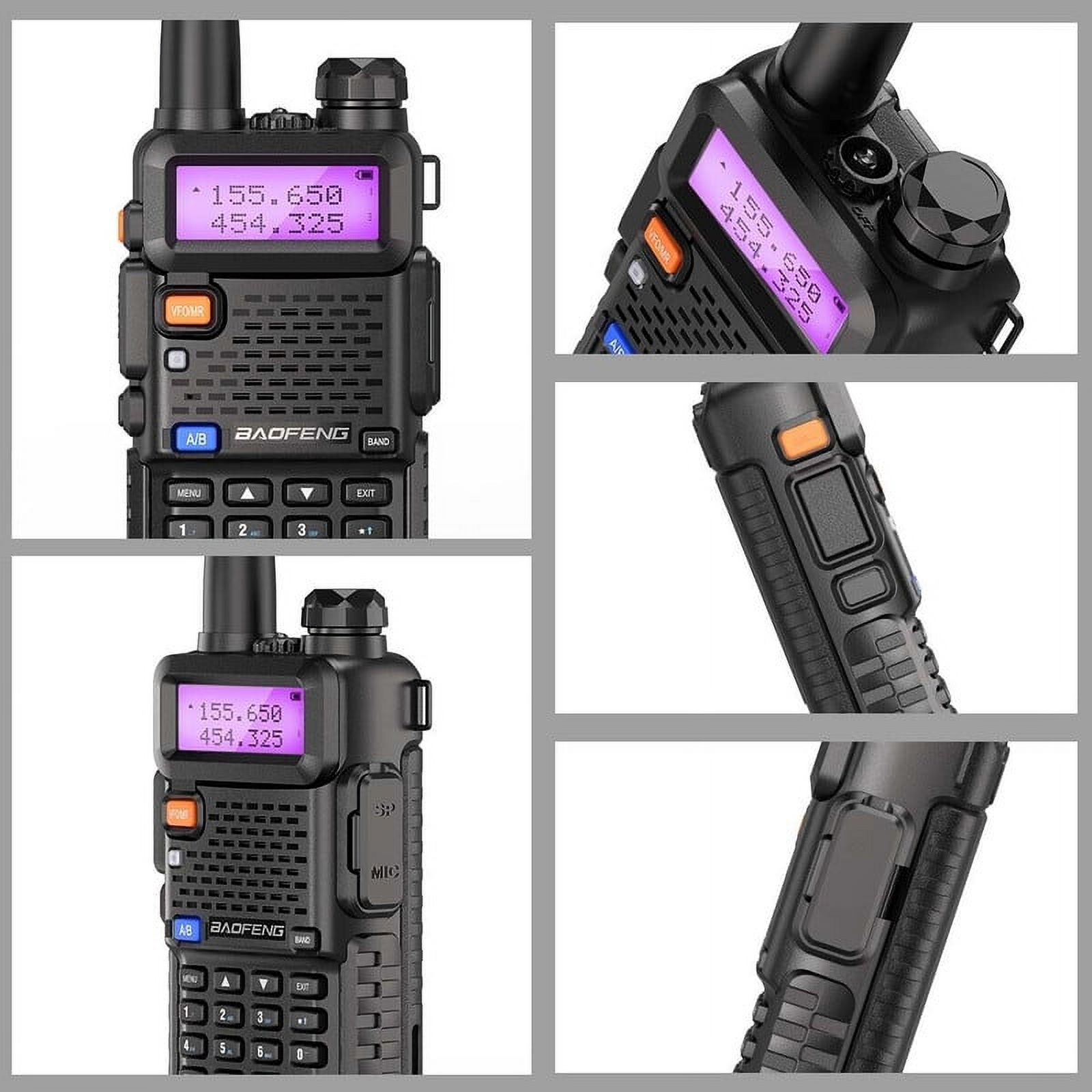BAOFENG UV5R Walkie Talkie,Dual Band Two-Way Radio,Black 2 Pack Set - Image 9