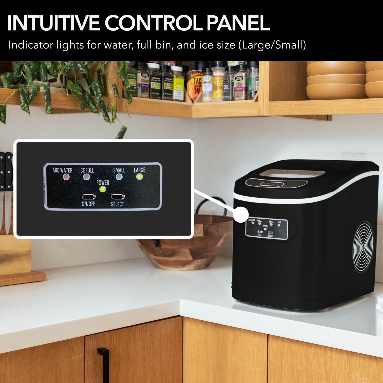 Whynter Compact Portable Ice Maker, 27 lb Capacity, Black - Image 3