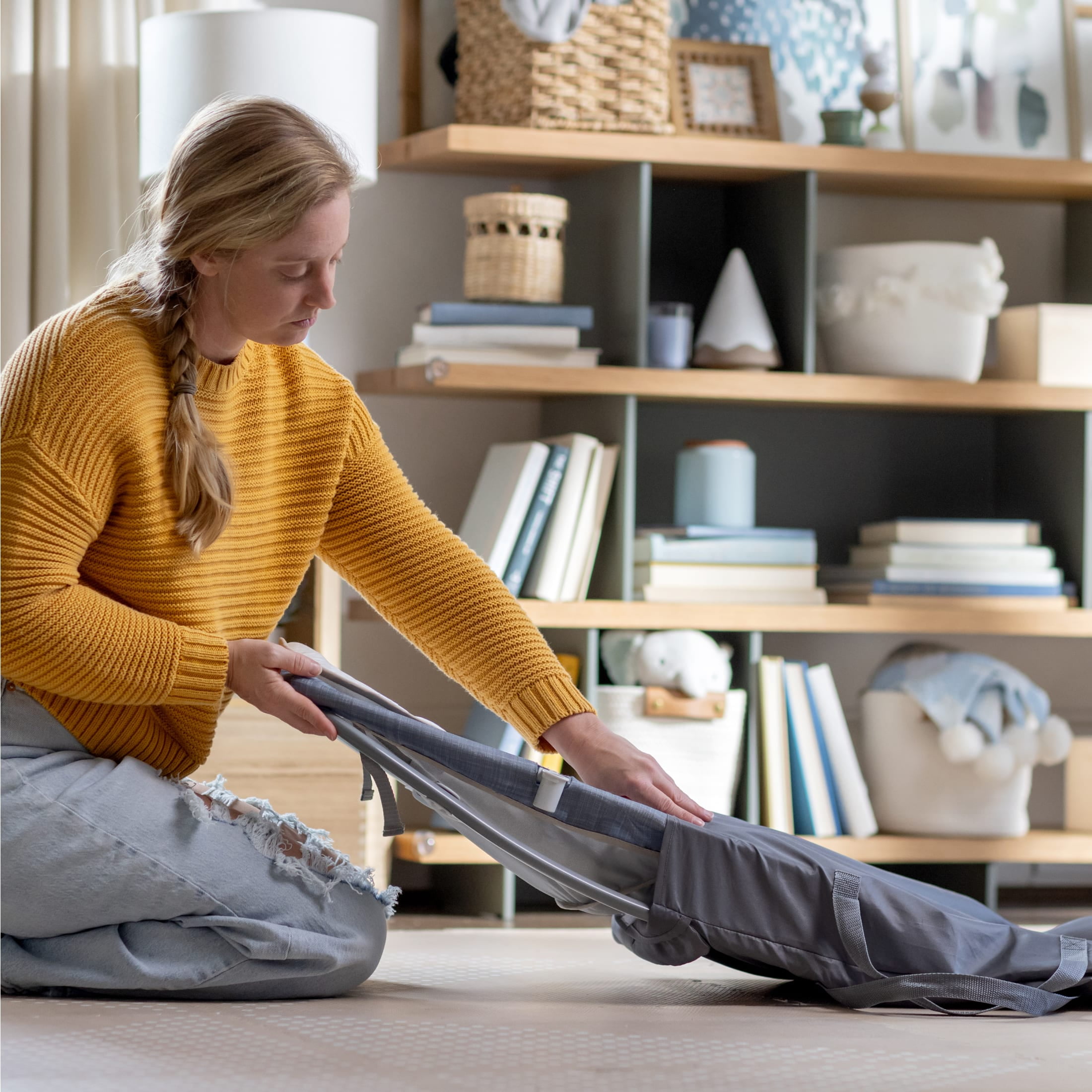 Ingenuity Happy Belly Rock-to-Bounce Seat, For Ages 0-6 Months, Unisex, Grey - Parker - Image 14