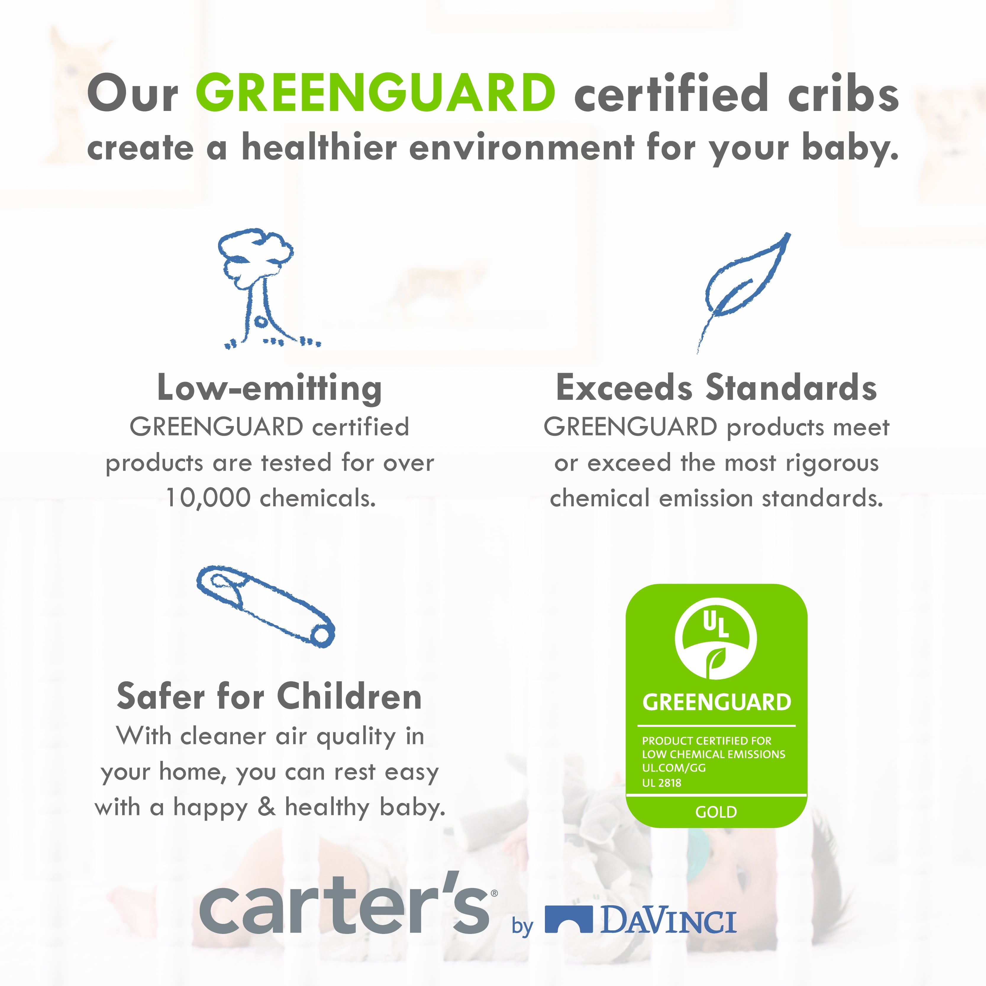 Carter's by DaVinci Colby 4-in-1 Convertible Crib in Gray and White - Image 4