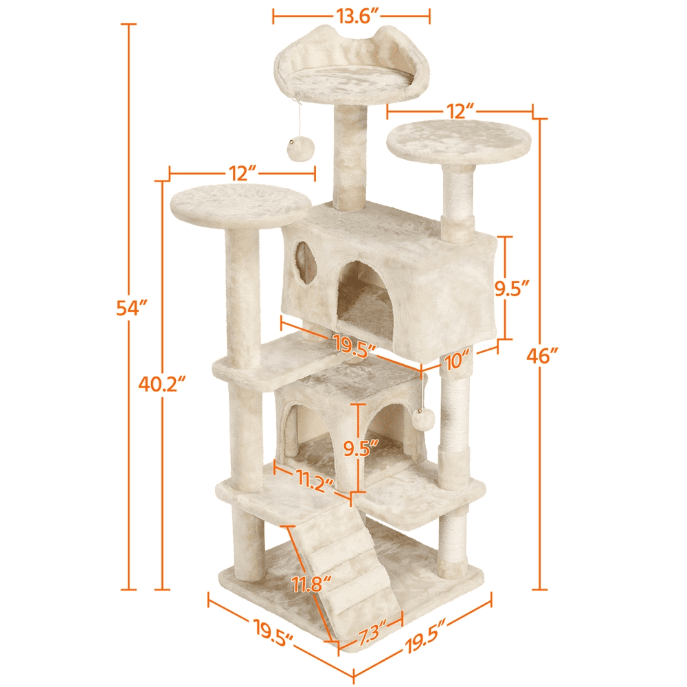 Renwick 51.2-in Cat Tree & Condo Scratching Post Tower, Beige - Image 6