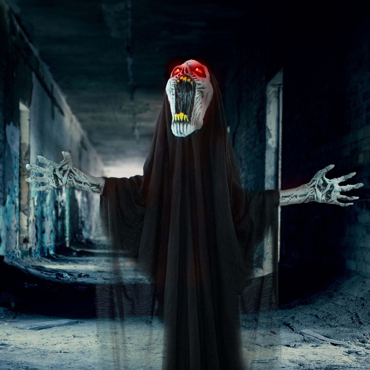 Haunted Hill Farm 70-In. Squal the Animated Howling Reaper, Indoor or Covered Outdoor Halloween Decoration, Battery Operated, HHRPR-20FLSA - Image 4