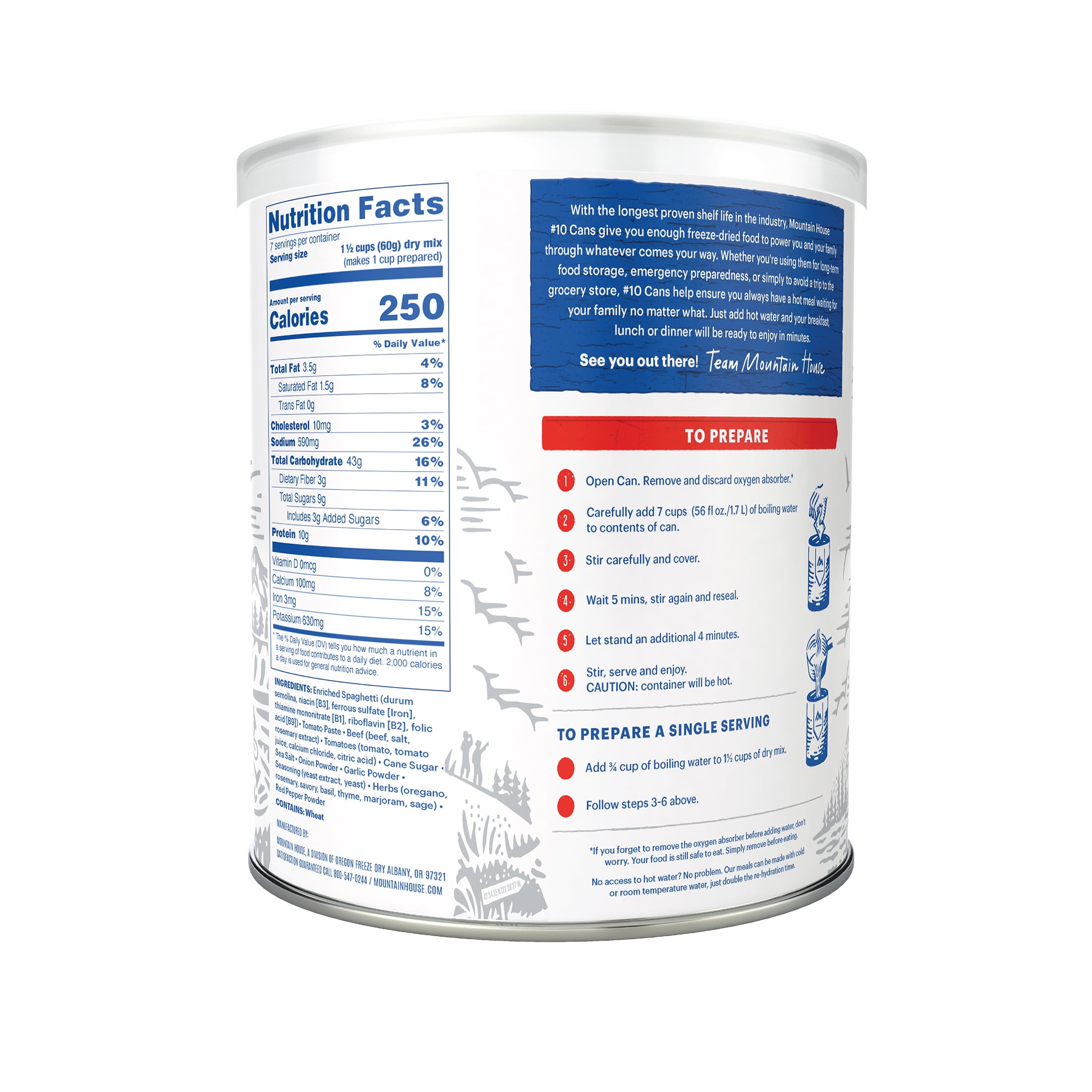 Mountain House Freeze-Dried Spaghetti with Beef Marinara #10 Can - Image 4