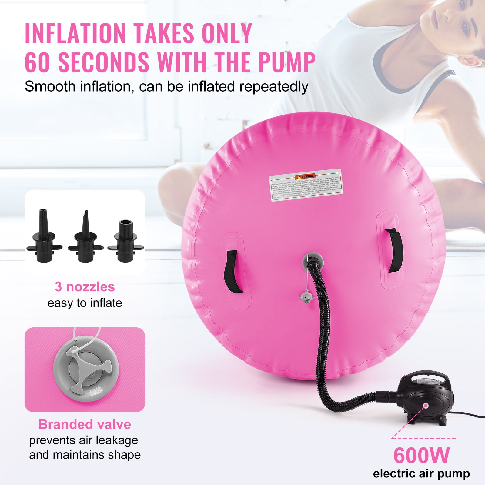 KFFKFF Air Track Set 2 Piece Inflatable Tumbling Gymnastics Gym Mat with Pump - Image 7