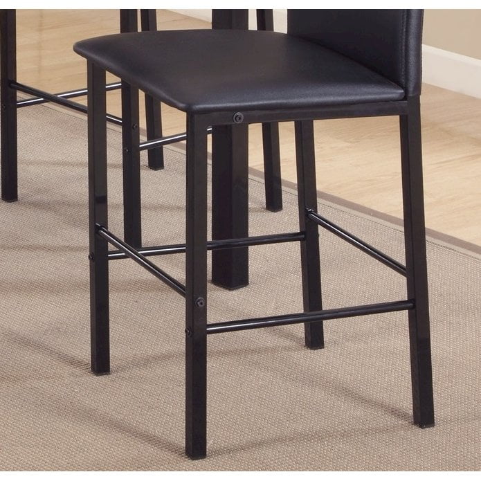 Roundhill Furniture Citico Metal Counter Height Dining Chairs with Black Metal Frame, Set of 4 - Image 2