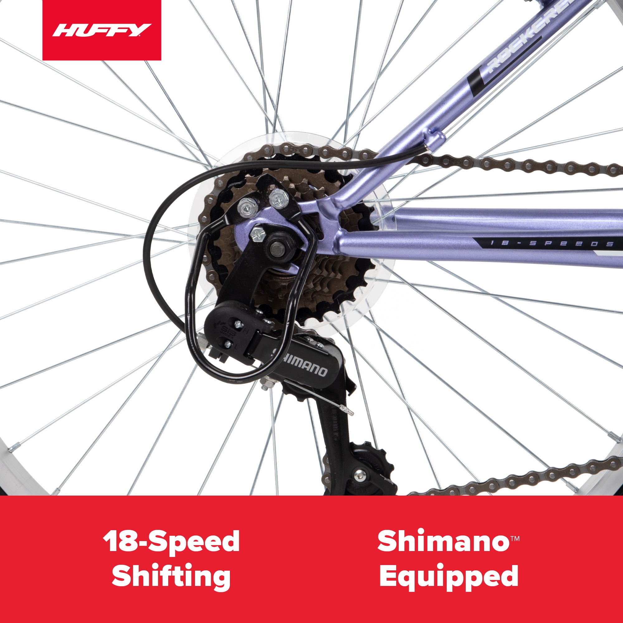 Huffy 24" Rock Creek Mountain Bike, Fits Riders 4'8" - 5'8", Purple, Adult, Women's - Image 7