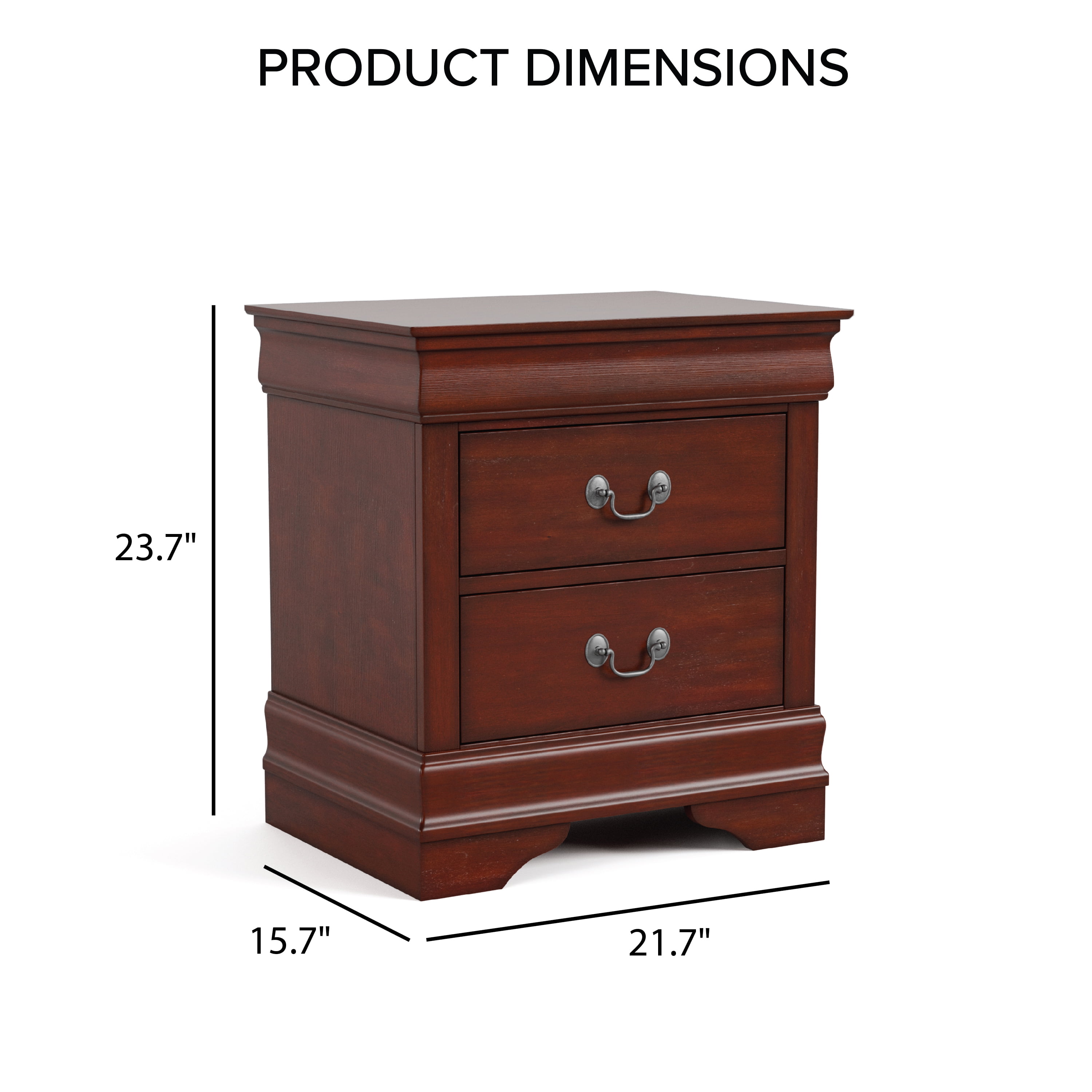 Furniture of America Rycia Traditional 2-Drawer Nightstand, White - Image 9
