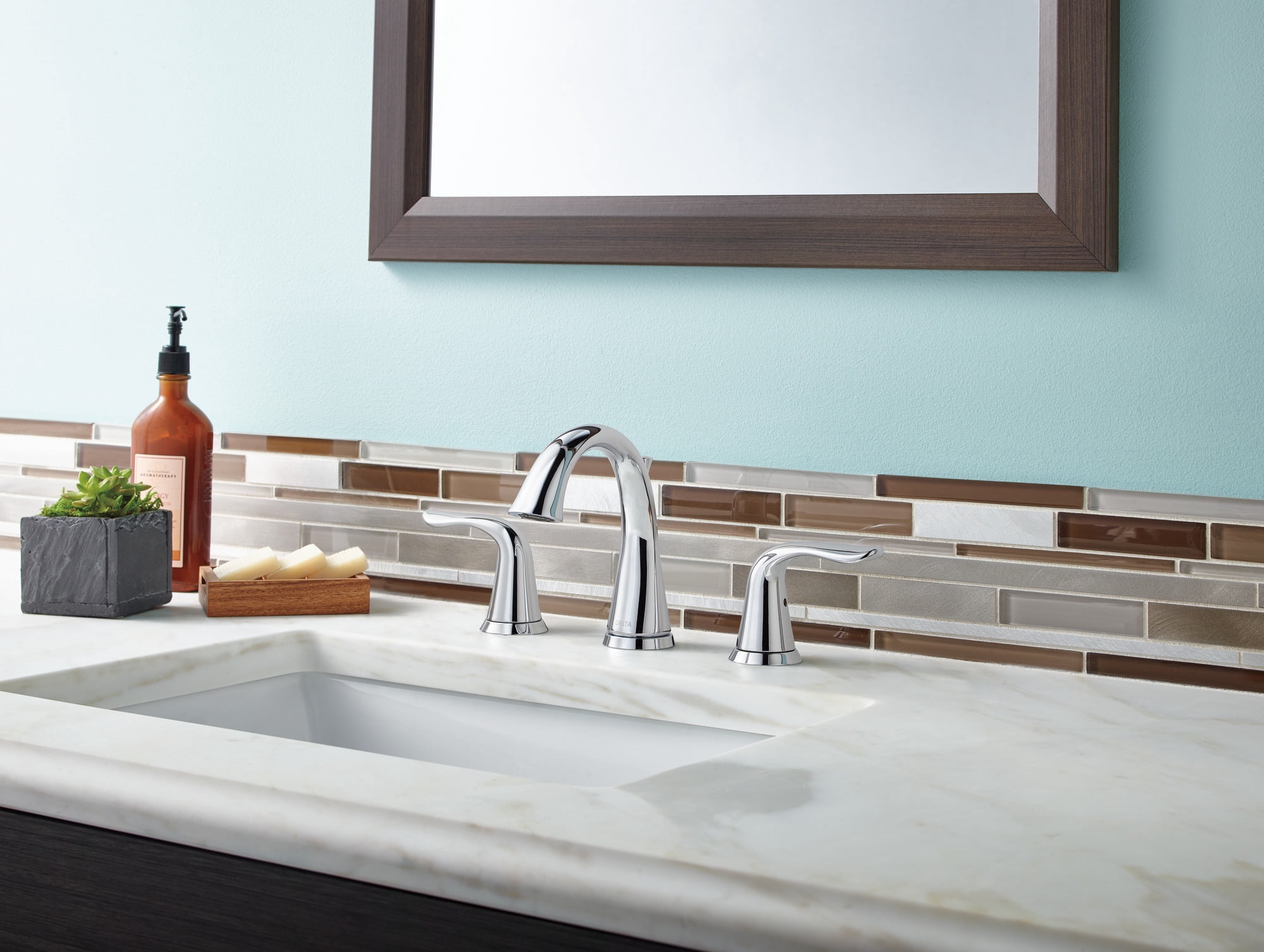 Delta Lahara Two Handle 8 in. Widespread Lavatory Faucet in Chrome 3538-MPU-DST - Image 4