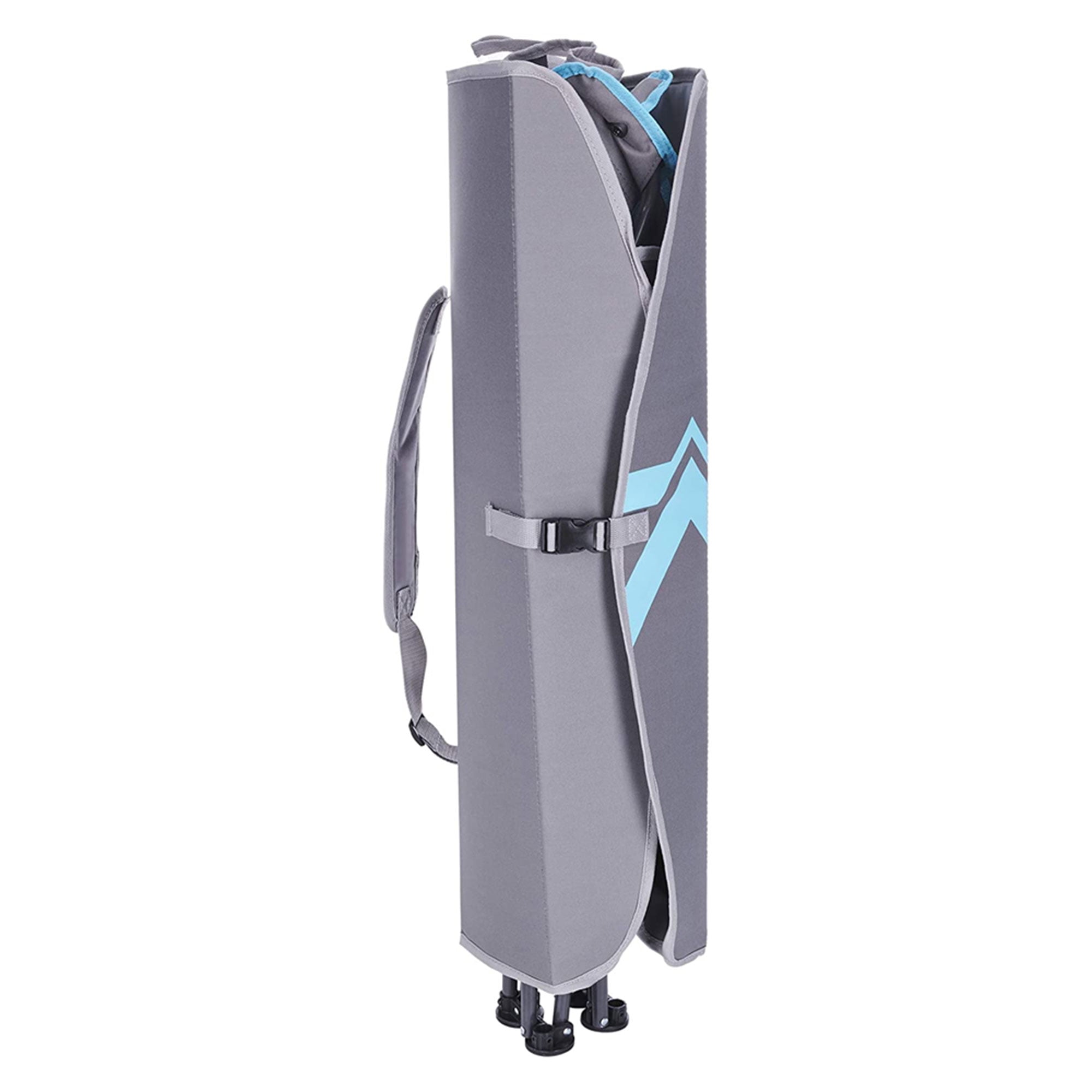 Kelsyus Premium Portable Camping Folding Outdoor Lawn Chair w/ 50+ UPF Canopy, Cup Holder, & Carry Strap, Blue & Gray - Image 4