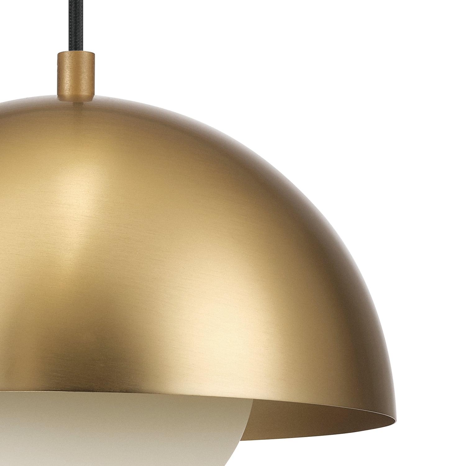 Amelia 1-Light Matte Brass Plug-In Pendant Lighting with Frosted Glass Shade - Image 9