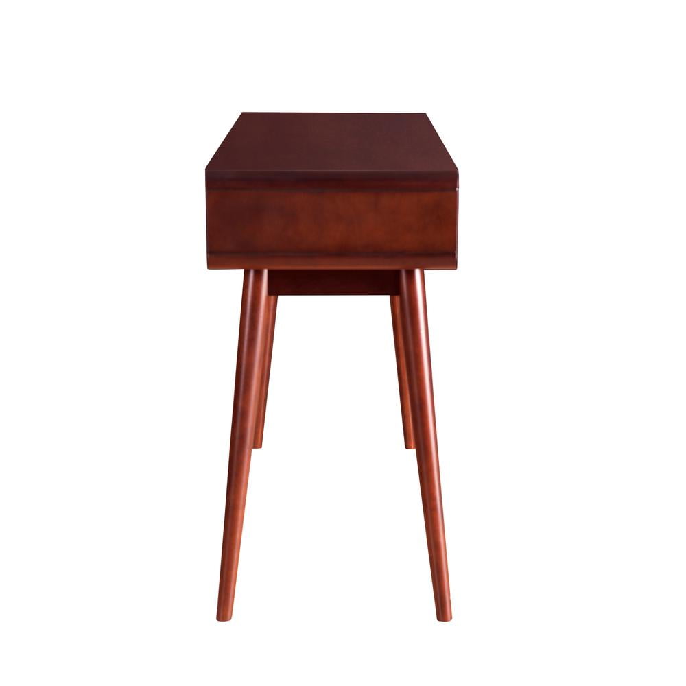 ACME Christa Rectangular 2-Drawer Wooden Console Table in Walnut and White - Image 3