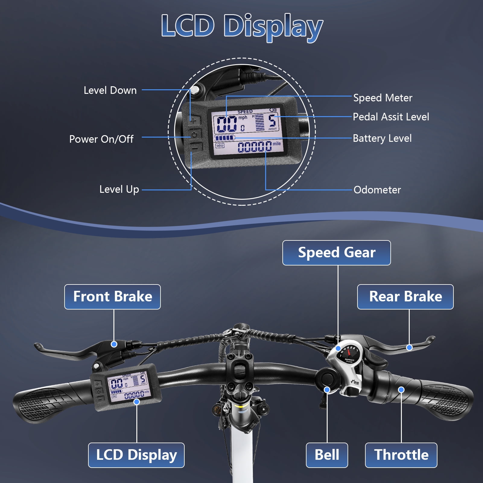 Gocio Foldable Electric Bike for Adults, Peak 750W Electric Mountain Bicycles, 20" * 2.4" Fat Tire Electric Bicycle, 375Wh 48V Removable Lithium-Ion Battery,Urban Commuter Ebike Man Woman UL2849 - Image 10