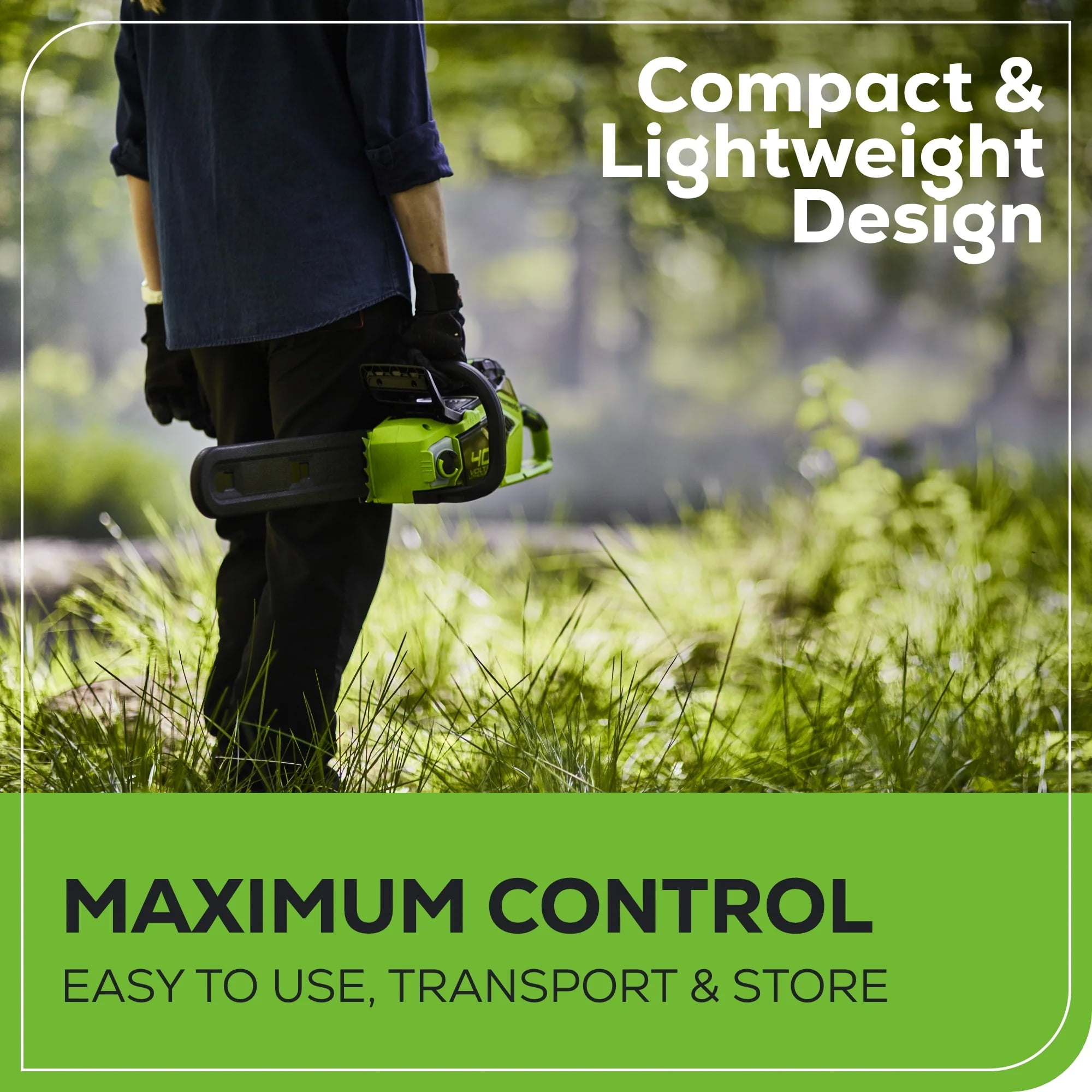 Greenworks 40V 16" Brushless Chainsaw with 4 Ah Battery & Charger 2016802AZ - Image 10