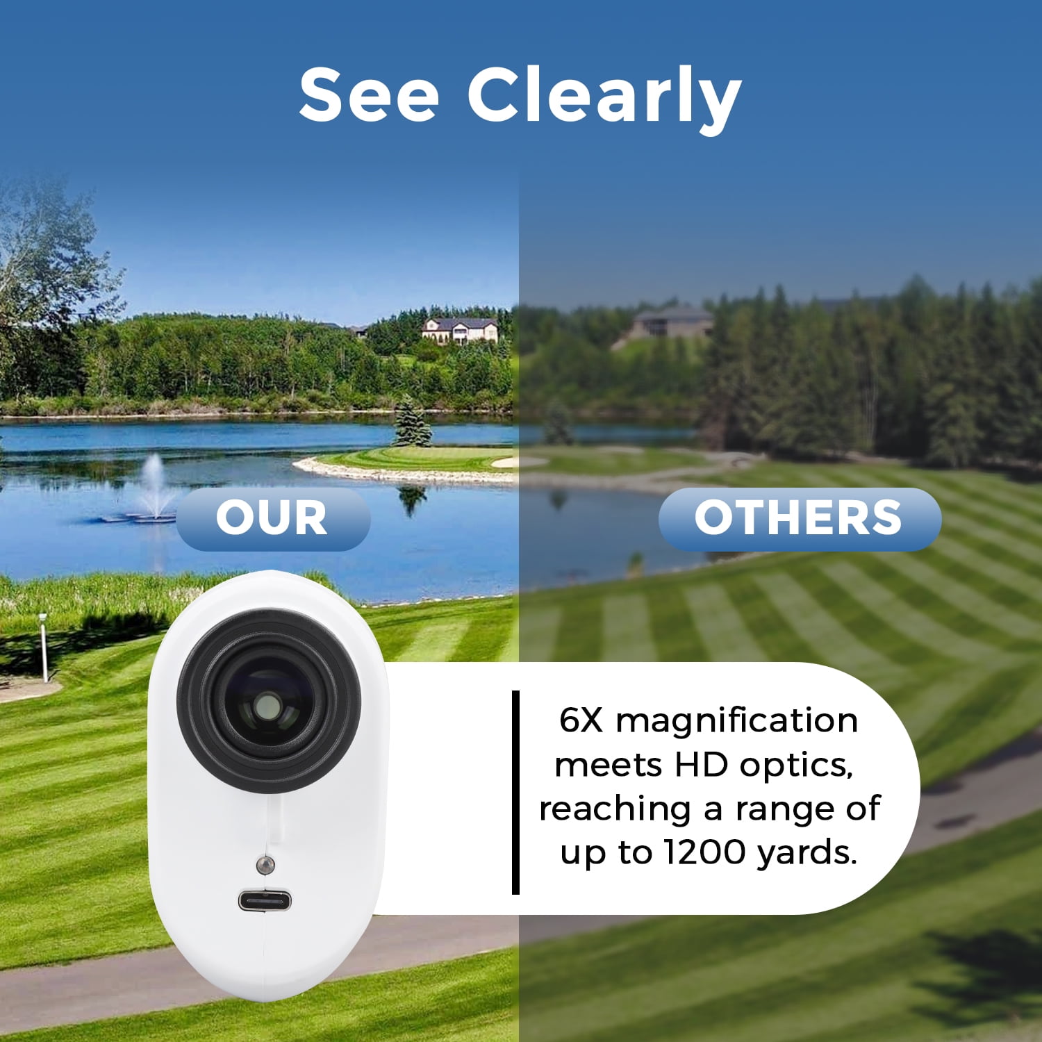 Golf Rangefinder with Slope, 1200 Yards Laser Golf Rangefinder, 6X Magnification, USB Rechargeable Golf Laser Rangefinder with Flag Lock Magnetic, Laser Rangefinder for Hunting Golfing, Gift for Teen - Image 12