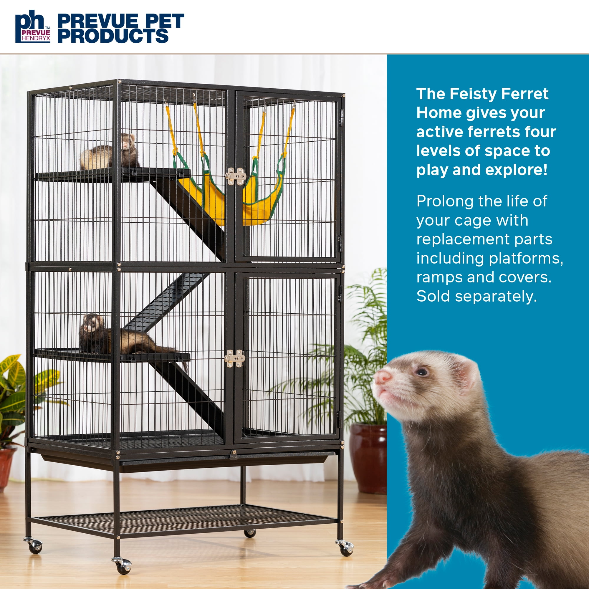 Prevue Pet Products Black Metal Feisty Ferret Home Cage 485 - Image 8