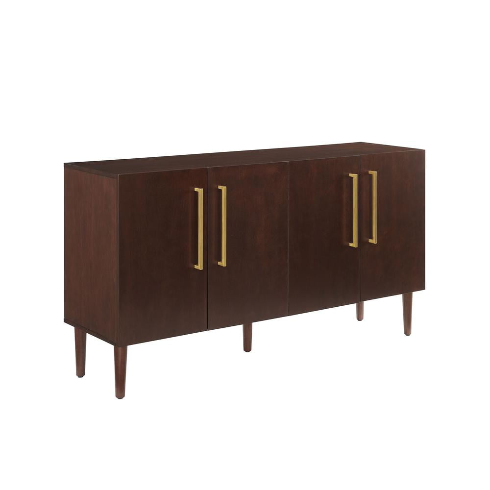 Crosley Furniture Everett 2 Large Cabinets Modern Wood Sideboard in Mahogany - Image 3