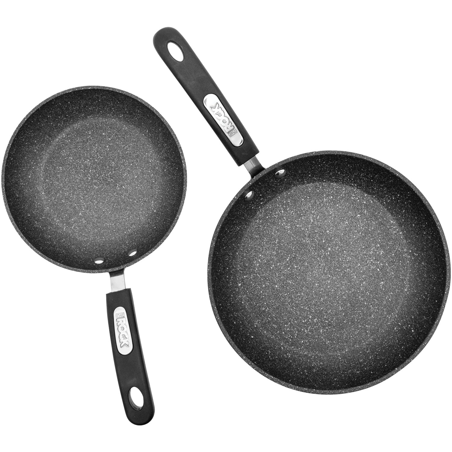 The Rock by Starfrit Set of 2 Fry Pans with Bakelite Handles & 8" x 8" Silicone/Cotton Pot Holder/Trivet - Image 7