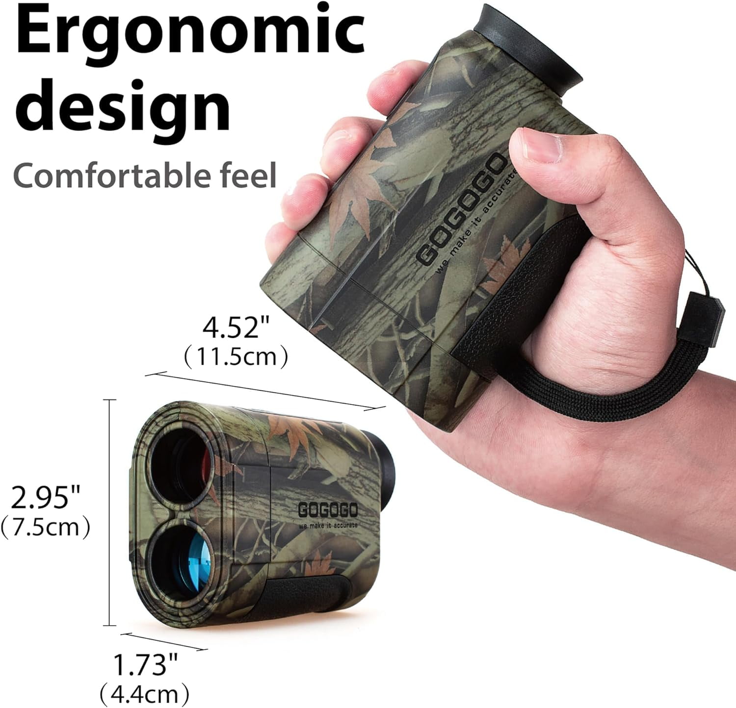 Gogogo Sport Vpro1200 Yards High Transmittance LCD Laser Rangefinder, Camo - Image 4