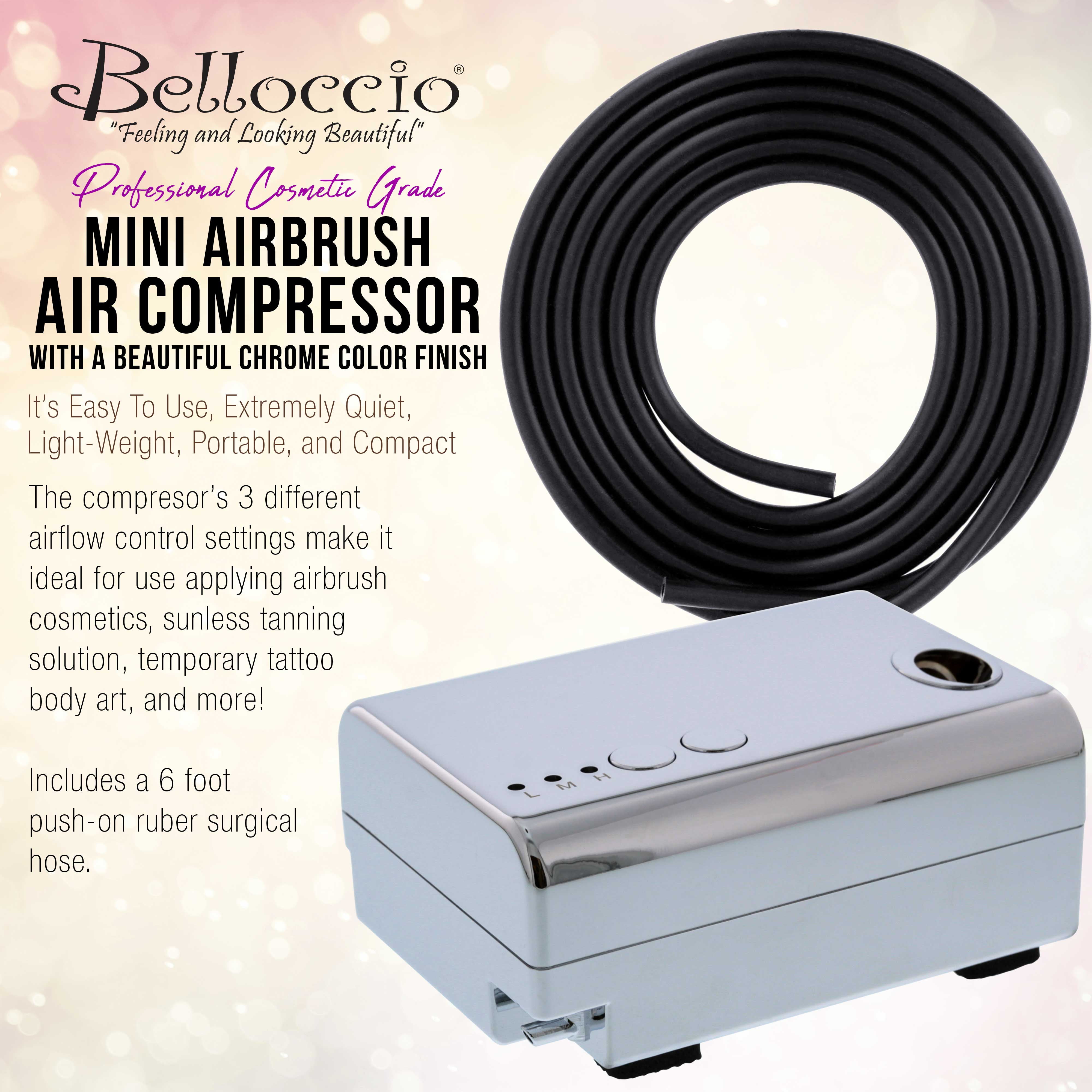 Belloccio Quiet Mini Airbrush Air Compressor Makeup, Spray Tanning, Tattoo, Cake - Image 4