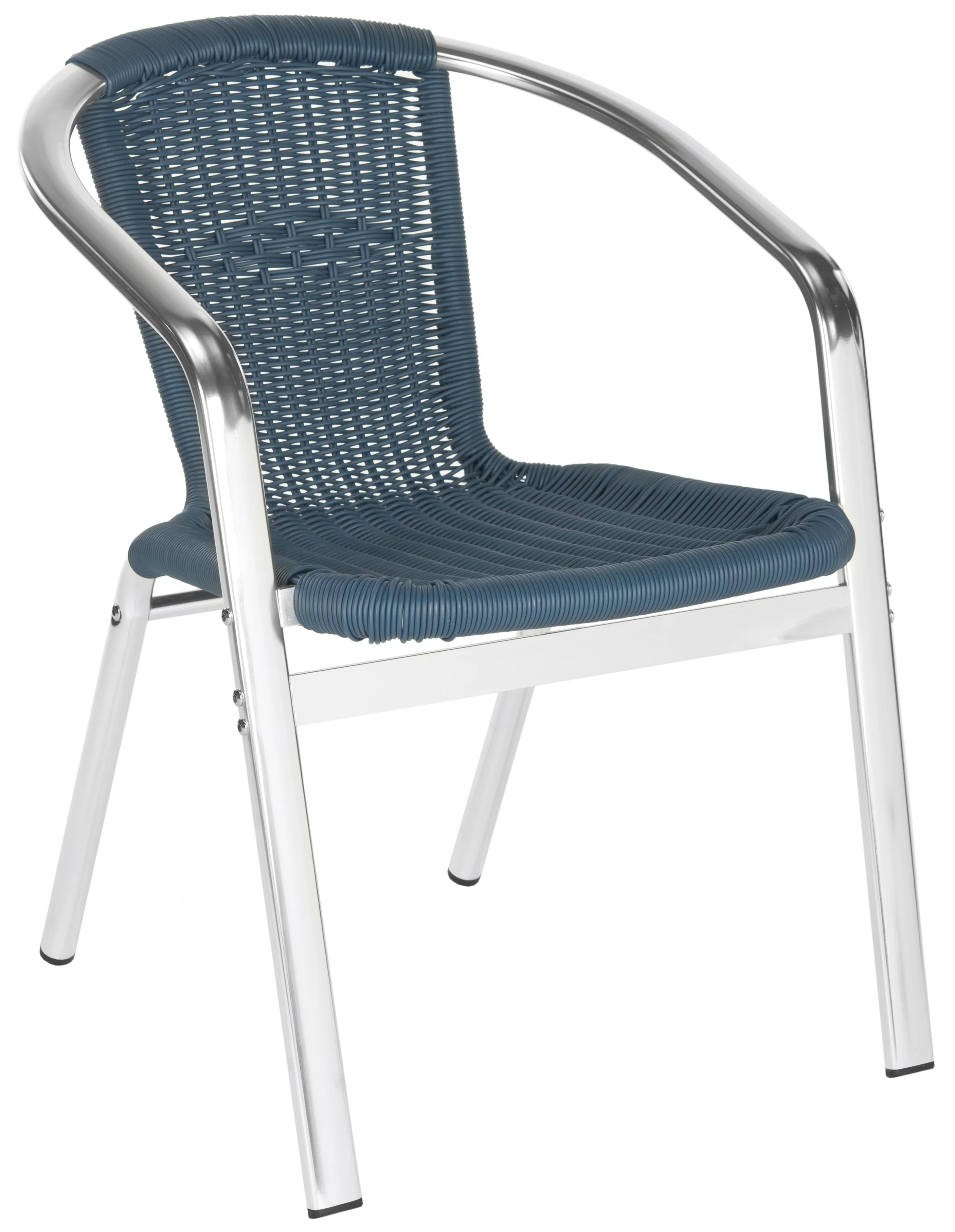 SAFAVIEH Wrangell Outdoor Patio Stacking Arm Chair,Teal, Set of 2 - Image 2