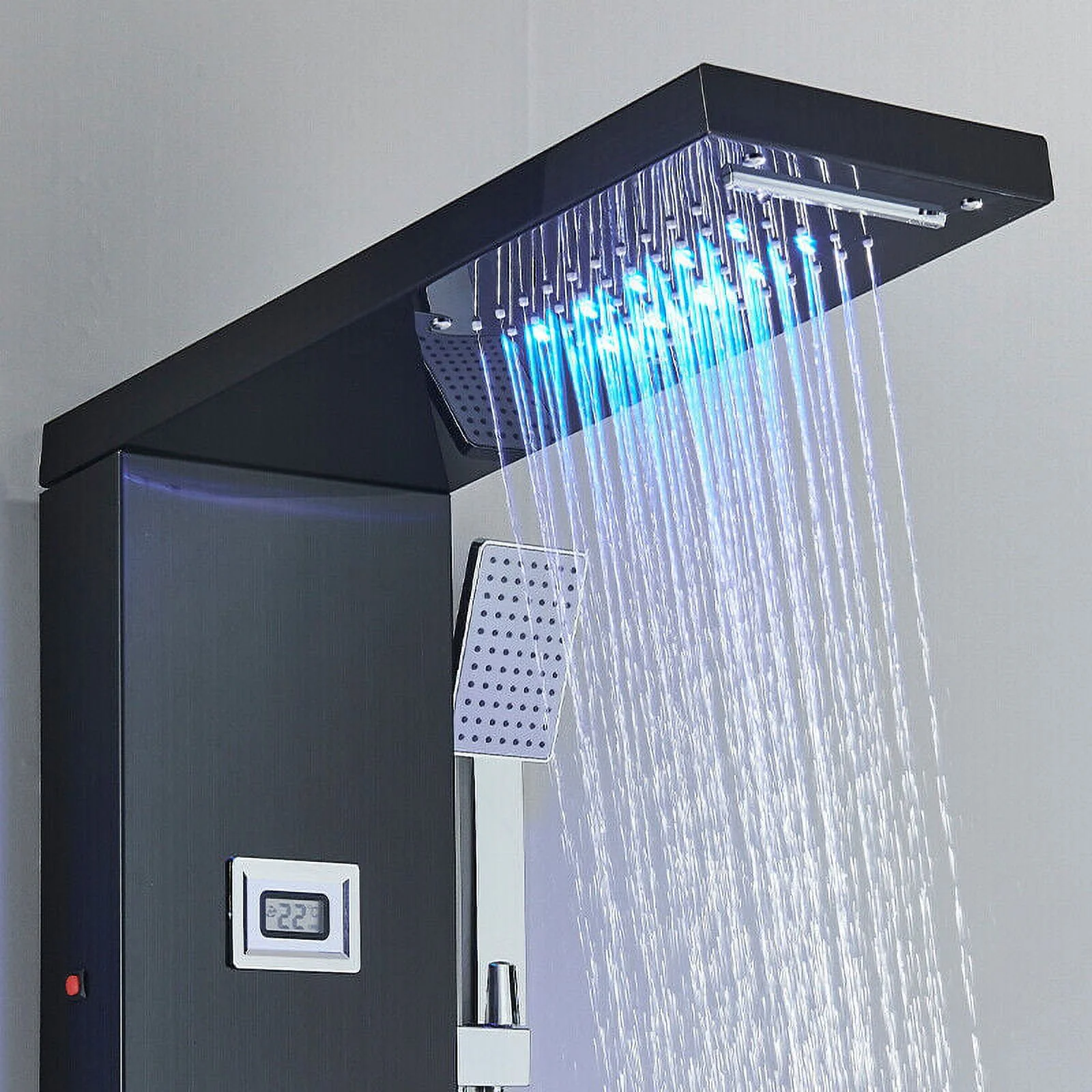 Zovajonia LED Shower Panel Tower System, Multi-Functions Shower Tower, Waterfall Showerhead, Shower Jets, Stainless Steel Rain Shower System Oil Rubbed Bronze - Image 21