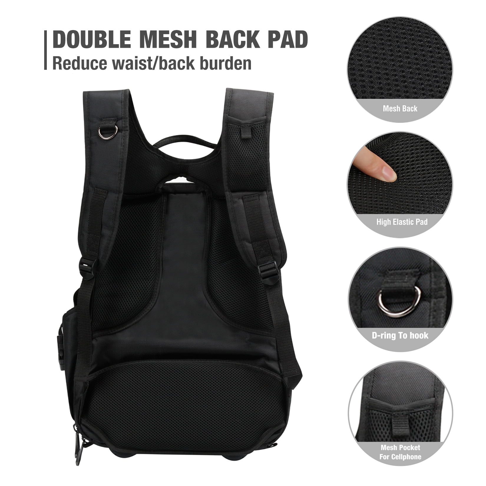 WORKPRO 29-Pocket Heavy-Duty Tool Backpack with Rubber Feet, Padded Back, Perfect Storage & Organizer for Electricians, Plumbers, Contractors, HVAC, W081131A - Image 6