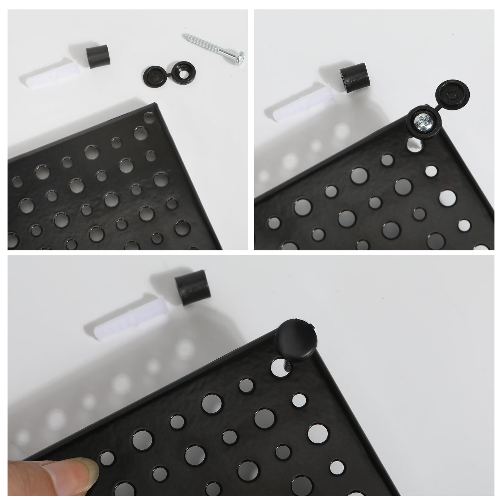 DAANXW 4 Pack 16" Steel Pegboard Tool Organization Panels,1/8" and 1/4" Universal Pegboard (Black) - Image 2