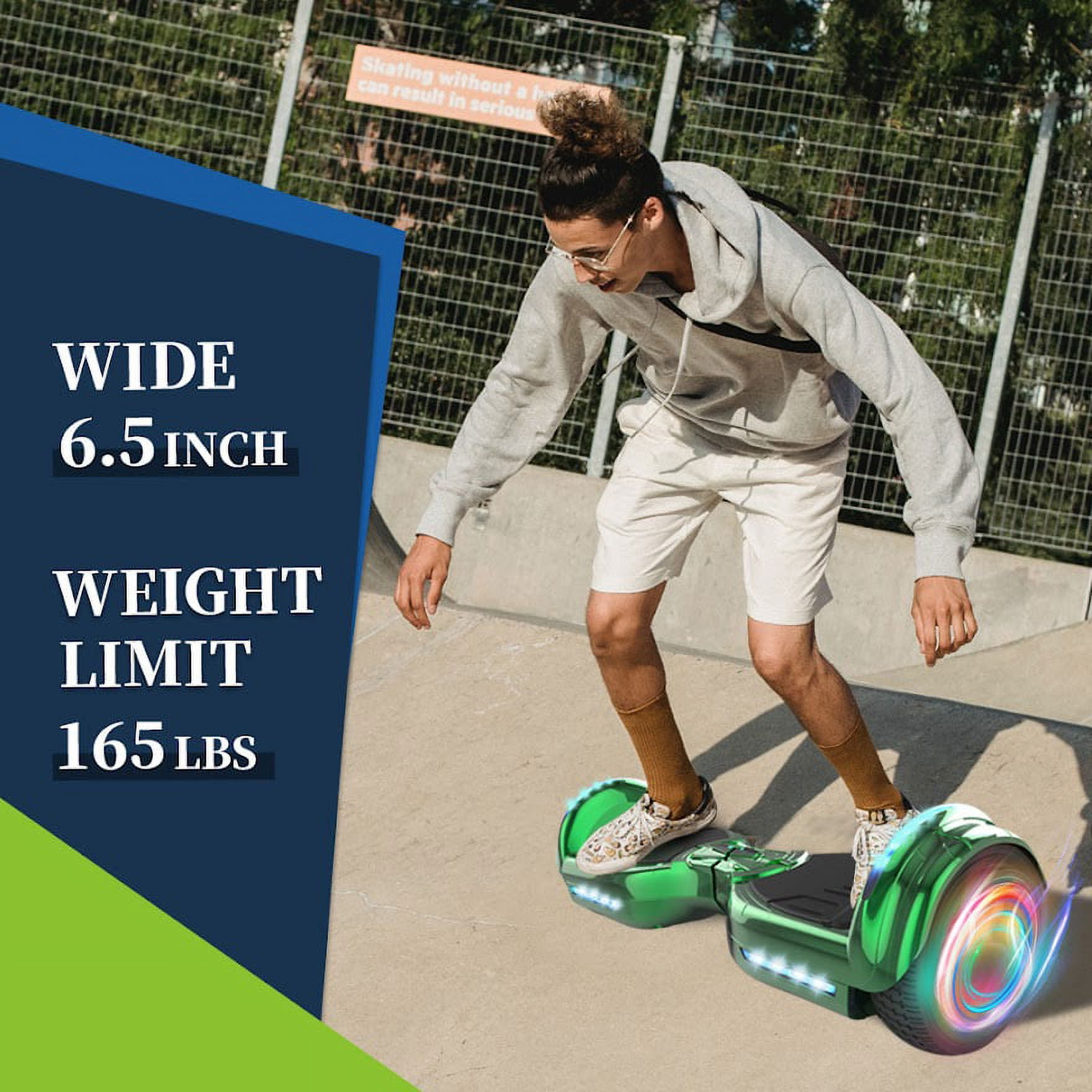 Newest Bluetooth Hoverboard, Chrome Color Hover Board Led Wheels Self Balancing Scooter with Built-in Speaker for Kids, Teenager - Image 5