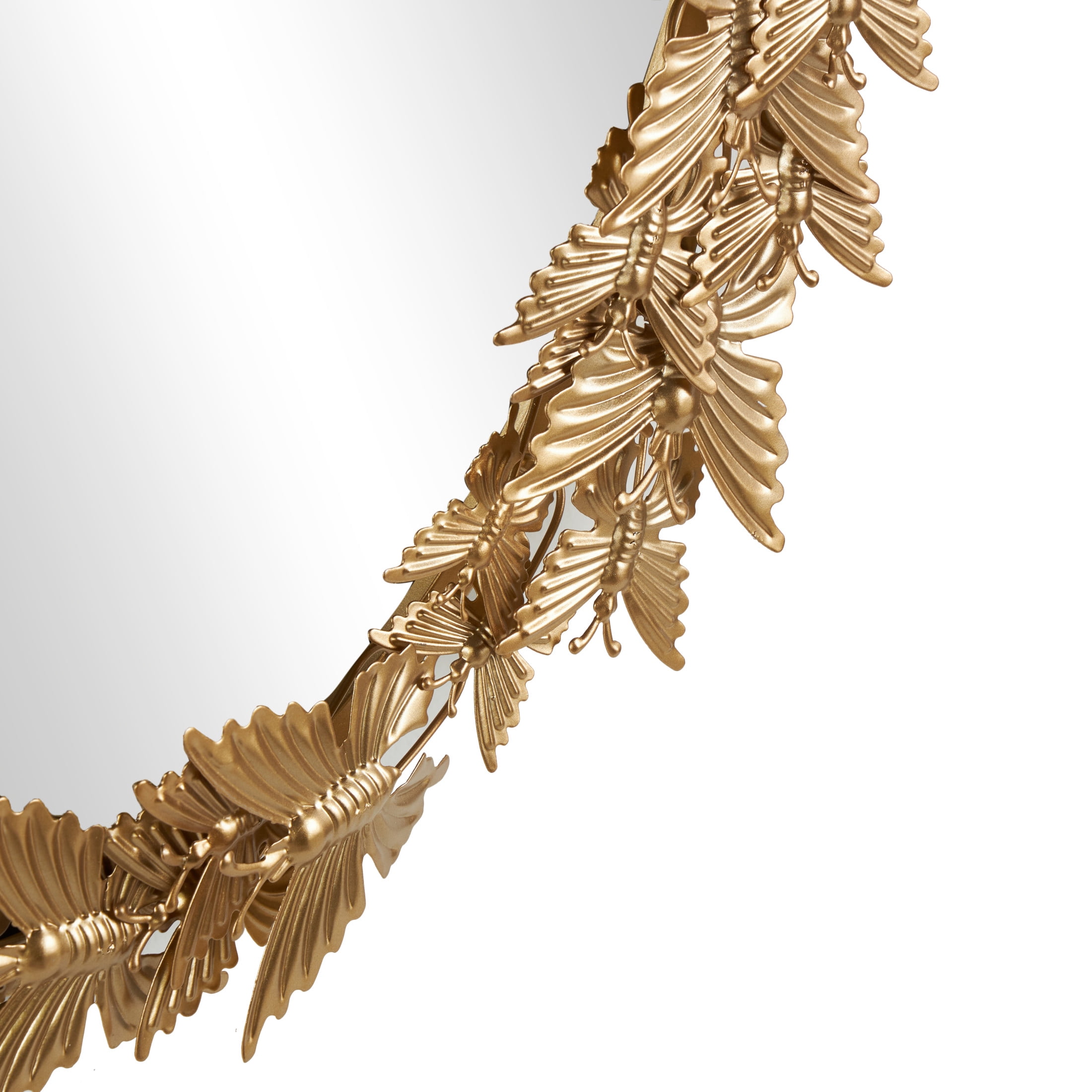 DecMode 19" x 33" Gold Oval 3D Butterfly Wall Mirror - Image 11