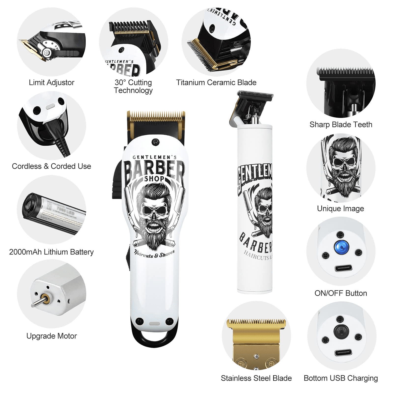 Professional Hair Clippers for Men Barber Clippers and Trimmer Set - Image 5