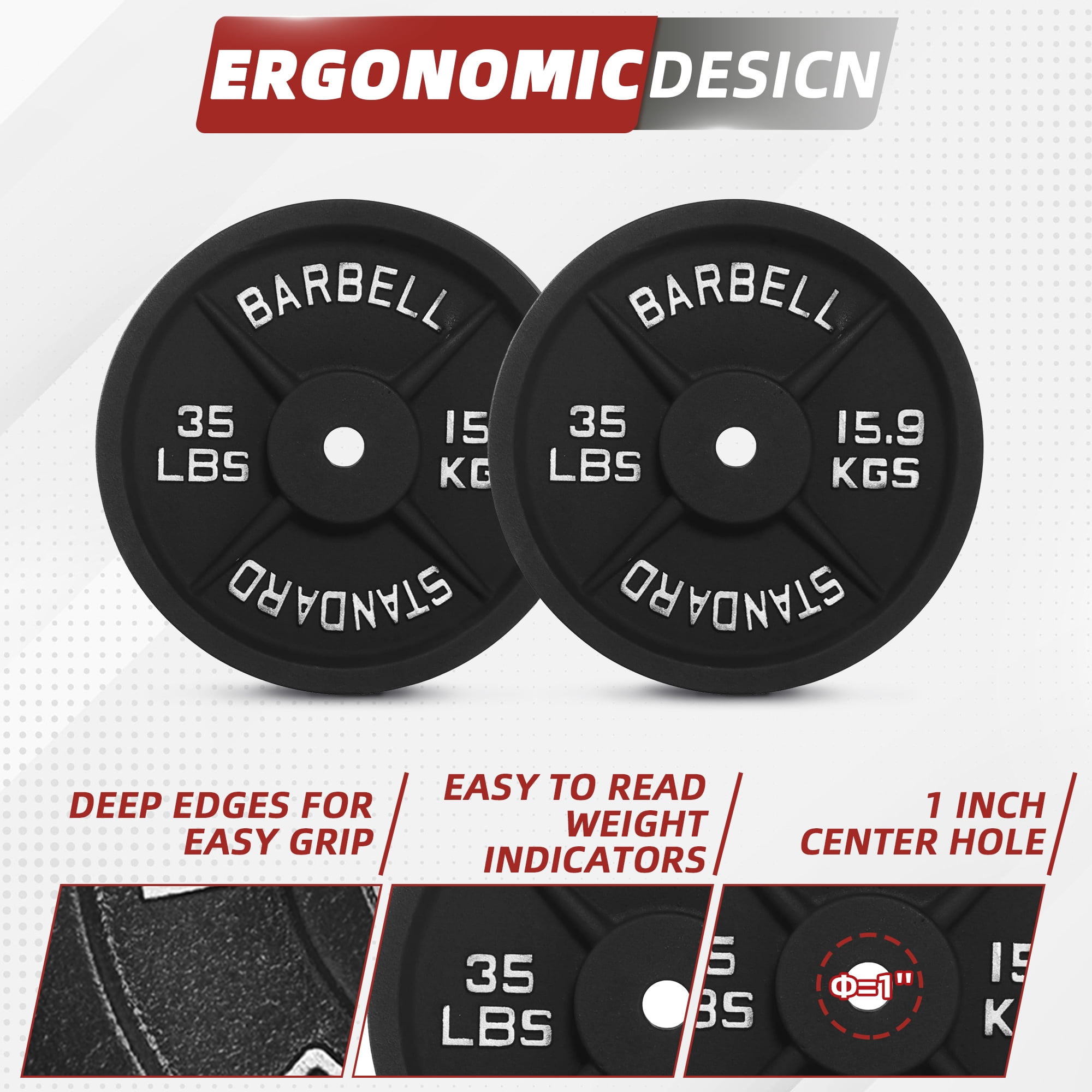 BalanceFrom 80 lbs Fitness Set, 5-Foot Standard Barbell (10 lbs) With Star Lock, Cast Iron Weight Stack (50 lbs), Suitable For A Variety Of Training, Suitable For Home and Professional Gym - Image 4