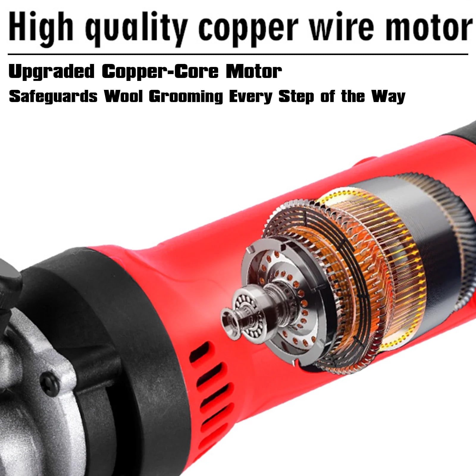 Petyoung 900W Electric Sheep Shears, 6-Speed Professional Grooming Clippers for Thick Coat Animals, Cats, Dogs, Pets - Image 2