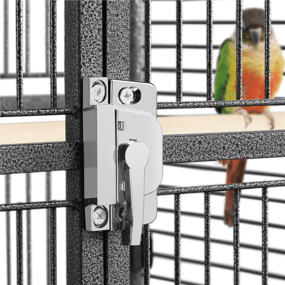 Alden Design 61" Rolling Metal Bird Cage with Play Top for Small/Medium Birds, Black - Image 4