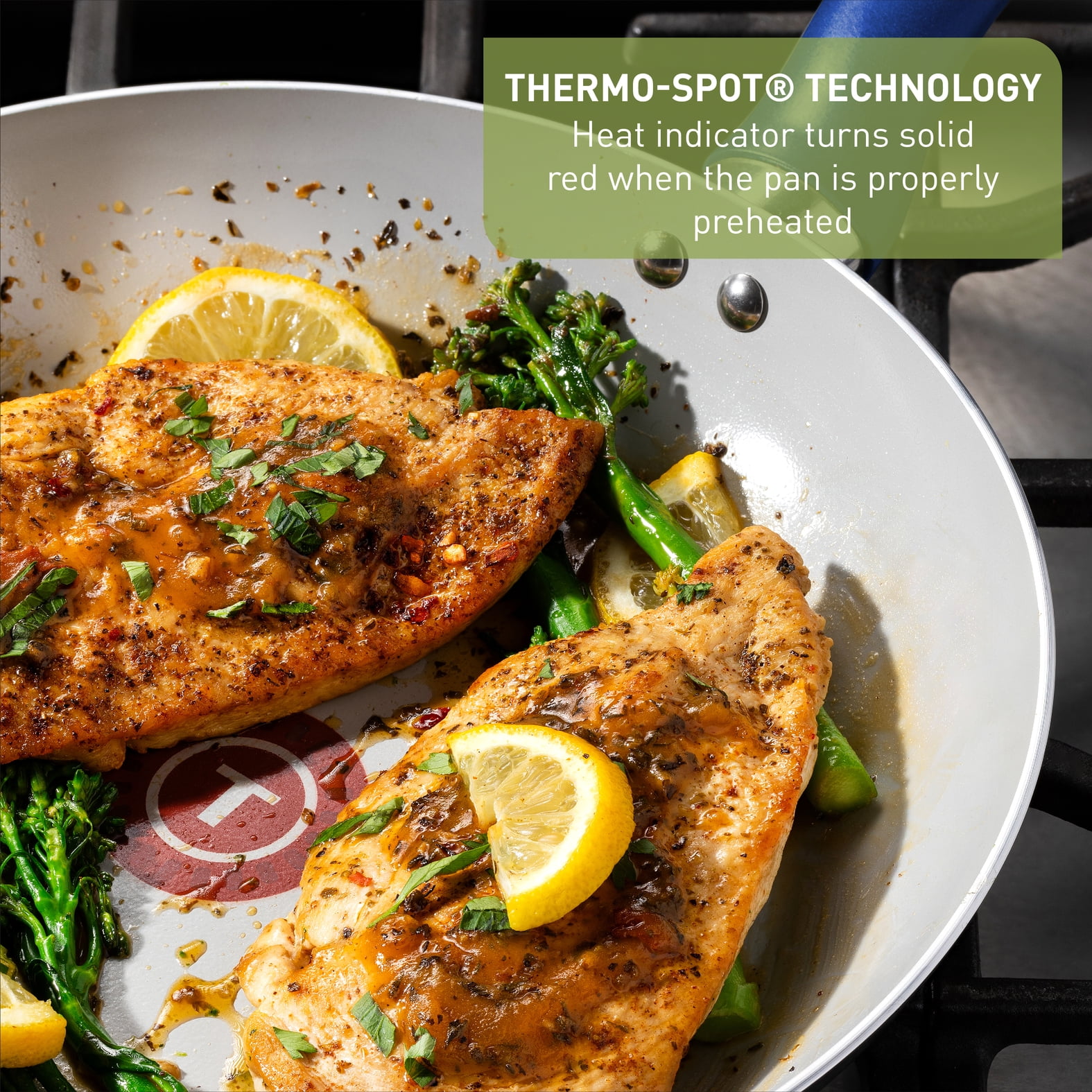 T-fal Easy Care Ceramic Non-Stick, 12 Piece Pots and Pans Cookware Set, Electric Blue - Image 10