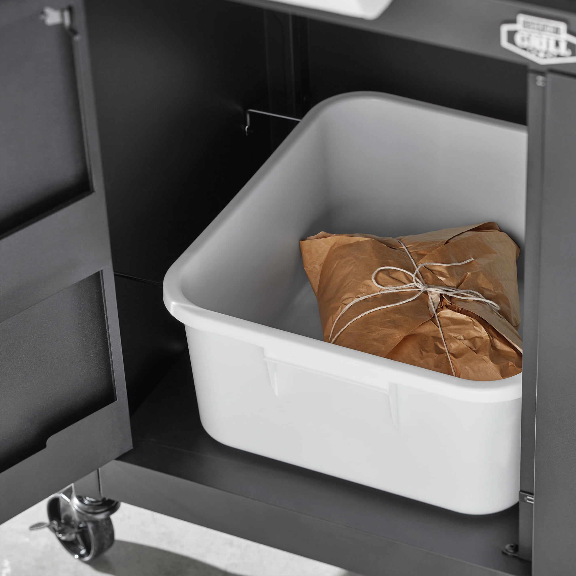 Expert Grill Outdoor BBQ Prep Cart with Wheels, Stainless Steel Top & Storage Shelves - Image 7