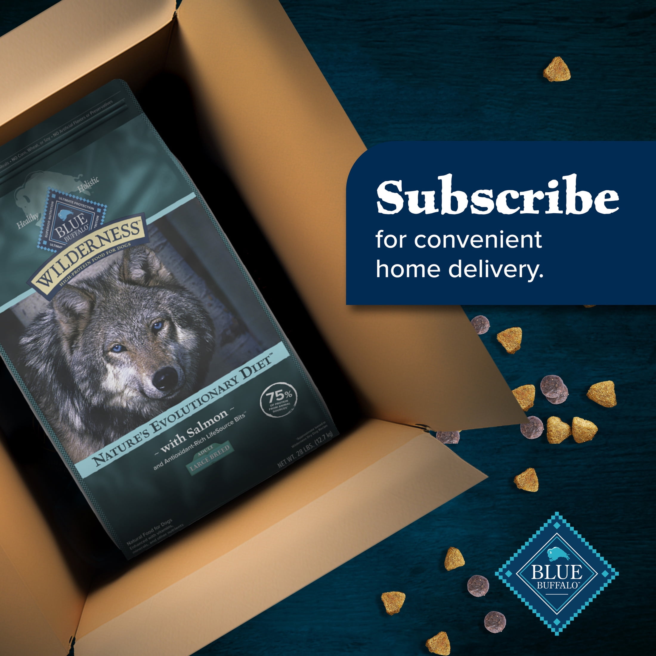 Blue Buffalo Wilderness Natural High-Protein Dry Food for Dogs, Salmon, 28-lb bag. - Image 5