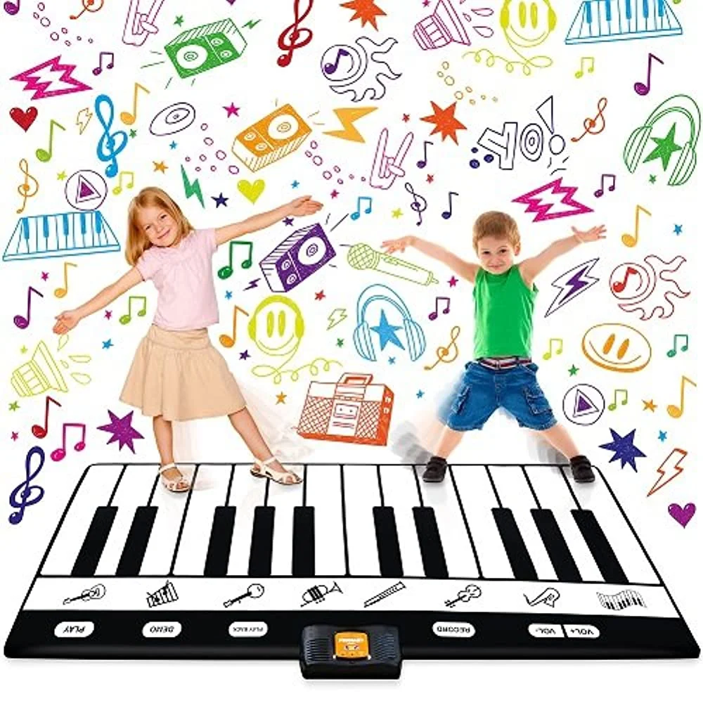 Keyboard Playmat 71" - 24 Keys Piano Play Mat - Piano Mat has Record, Playback, Demo, Play, Adjustable Vol. - Best Keyboard Piano Gift for Boys & Girls - Original - By Play22 - Image 3