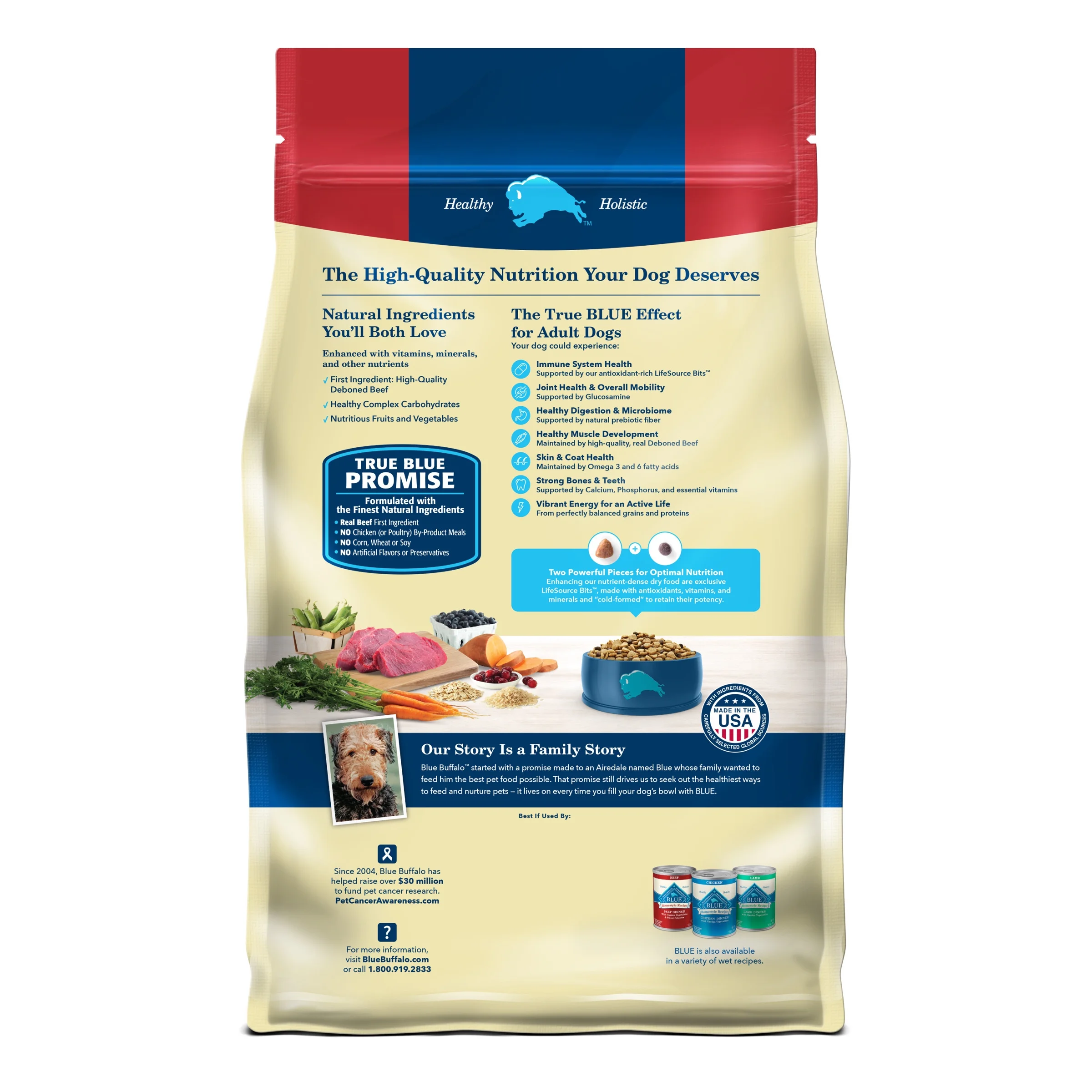 Blue Buffalo Life Protection Formula Natural Dry Dog Food, Beef & Brown Rice, 34-lb. Bag - Image 4