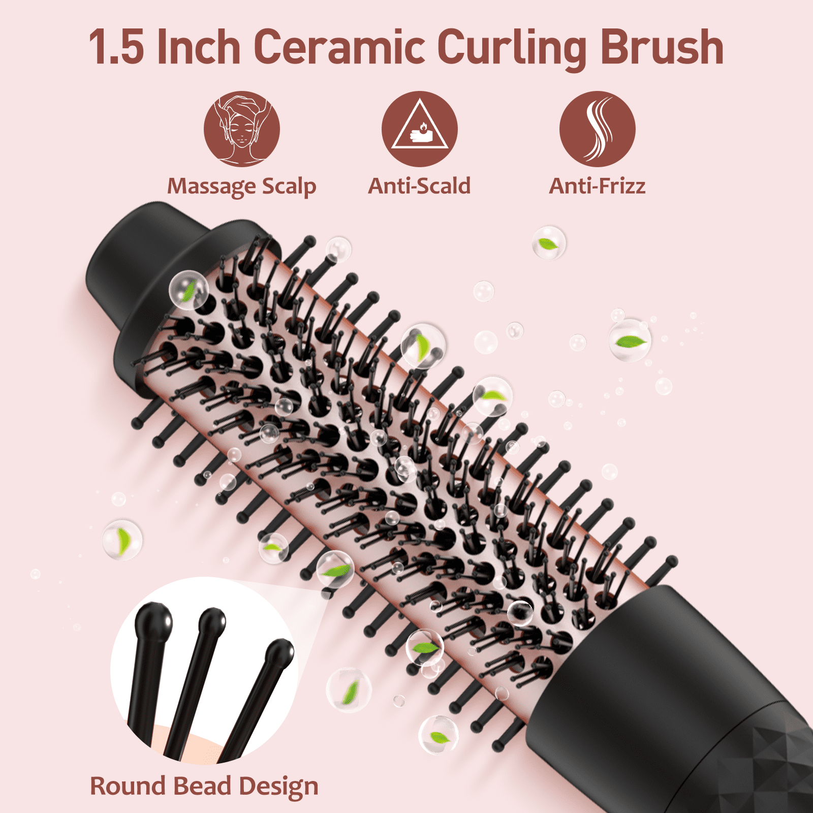 MAXT 5-in-1 Curling Iron Set, Hair Waver, Curling Irons for Hair, Curling Wand Set, Hair Crimper Hair Curler, Hair Tool Kit with Thermal Brush, Gift for Women, Pink - Image 7