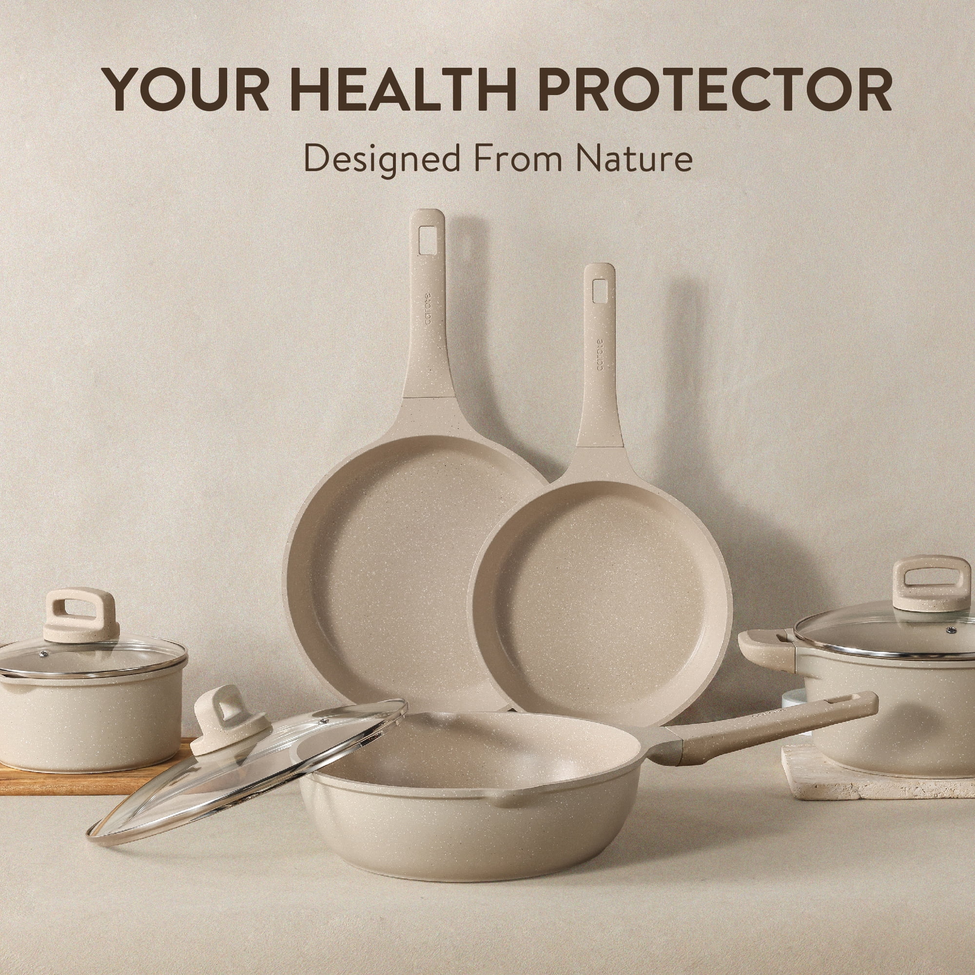 Carote 13-Piece Nonstick Cookware Set, Kitchen Pots and Pans Sets with Stay-Cool Handles, Induction Compatible, Easy Cleaning - Image 9