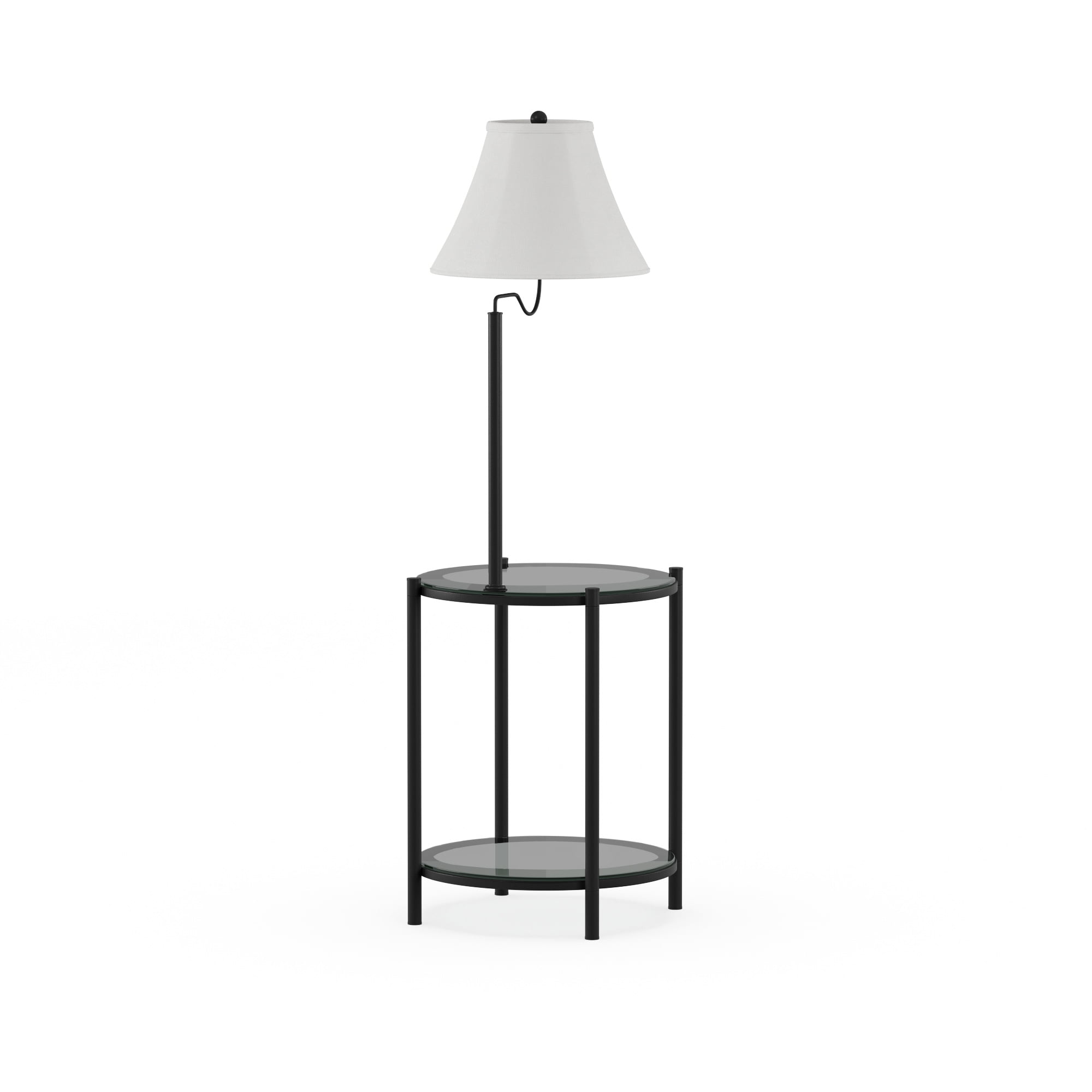 Mainstays Glass End Table Floor Lamp, Matte Black - Image 11