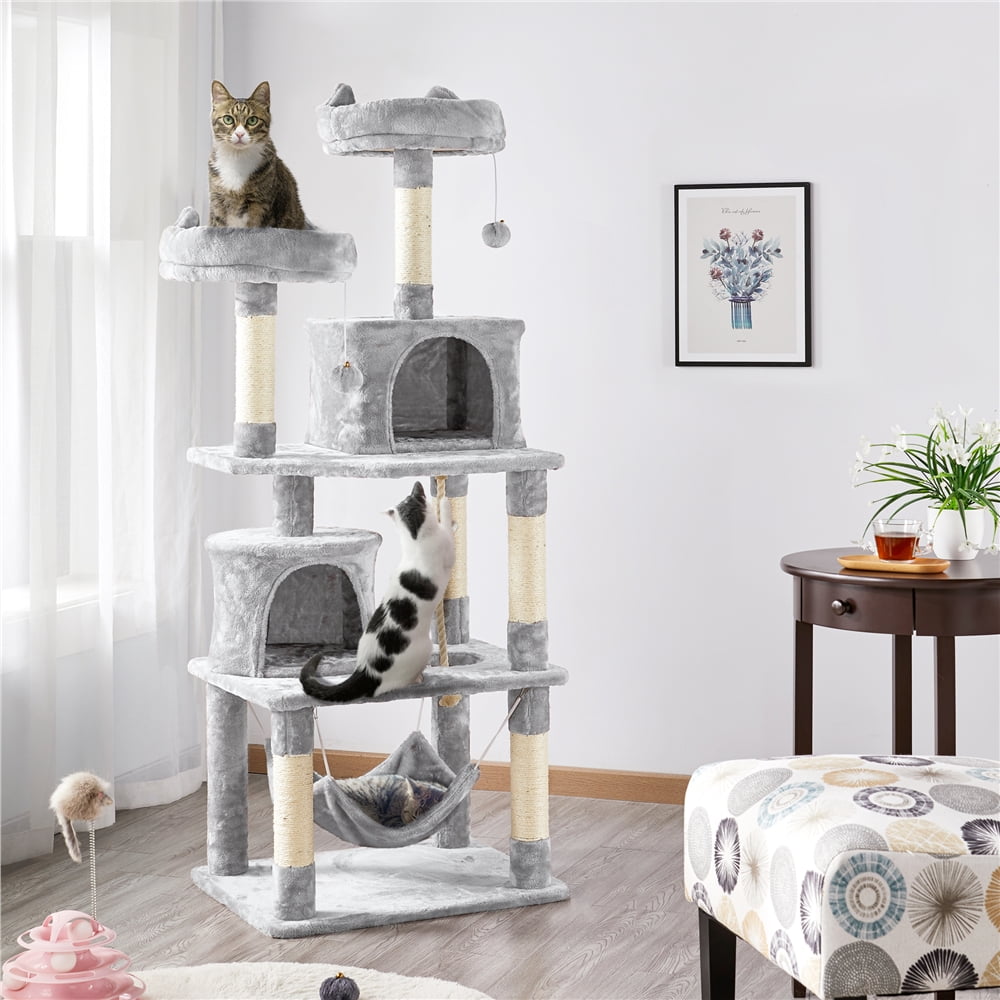 Renwick 62.2-in Cat Tree & Condo Scratching Post Tower, Light Gray - Image 3