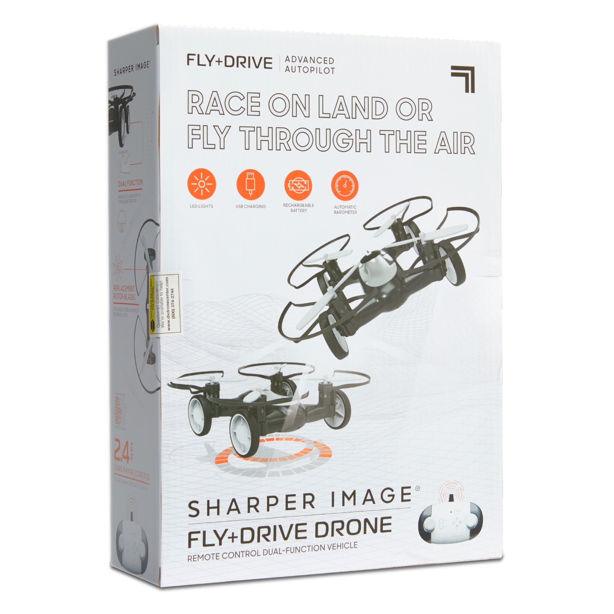 Sharper Image® Toy Fly+Drive Dual-Function Vehicle Drone, Black, 5.5 in x 5.51 in - Image 3