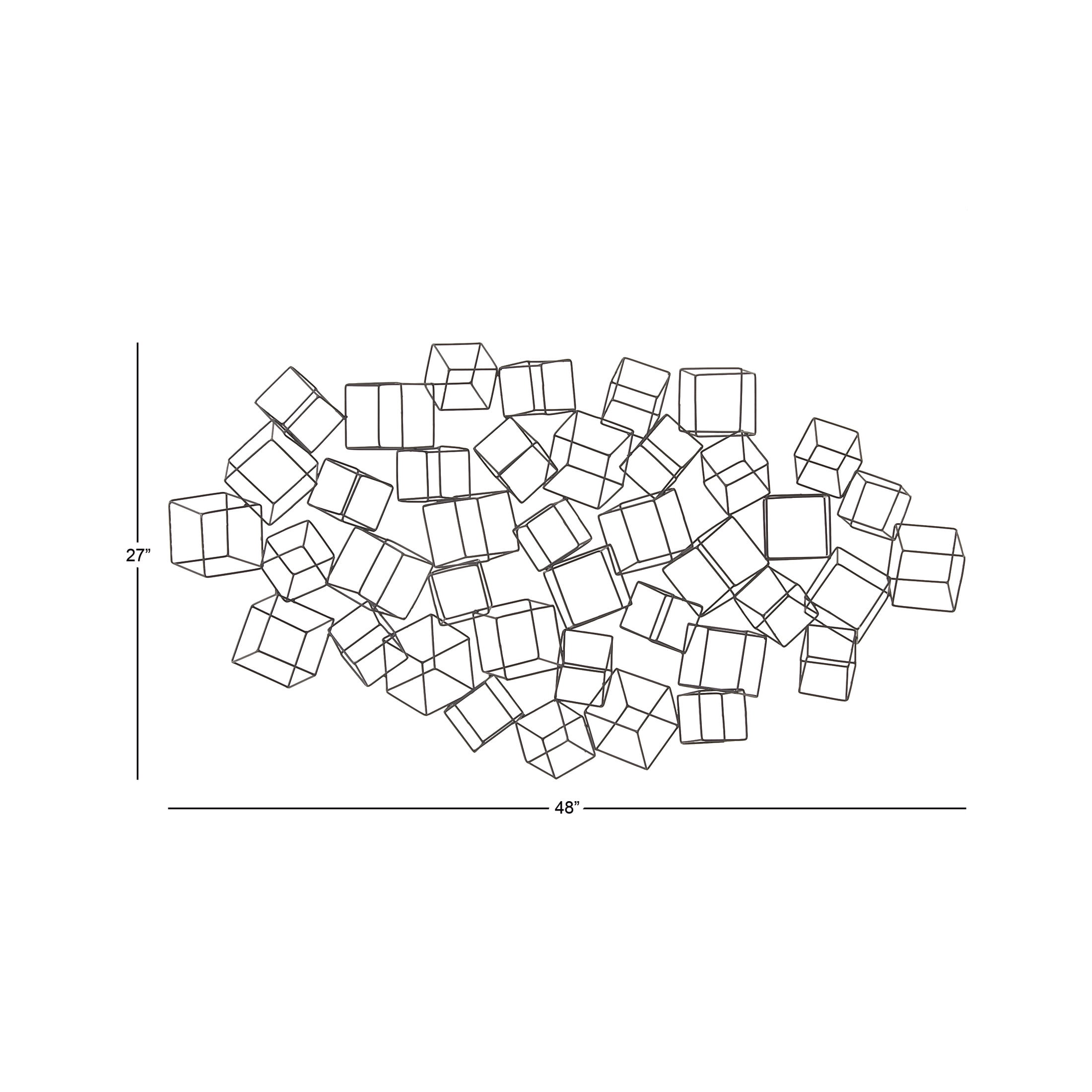 DecMode Black Metal 3D Layered Wire Cube Geometric Wall Decor - Image 3