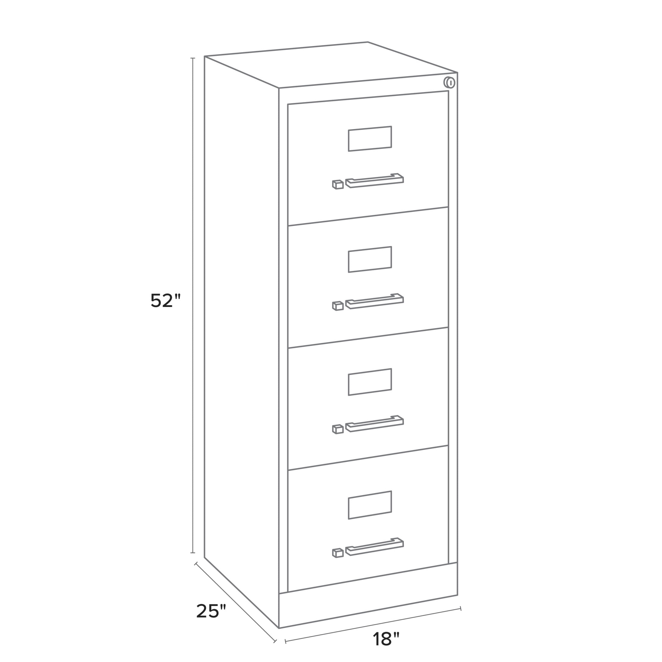 Hirsh 25" Deep 4 Drawer Legal Width Metal Vertical File Cabinet, Commercial Grade, Putty - Image 2
