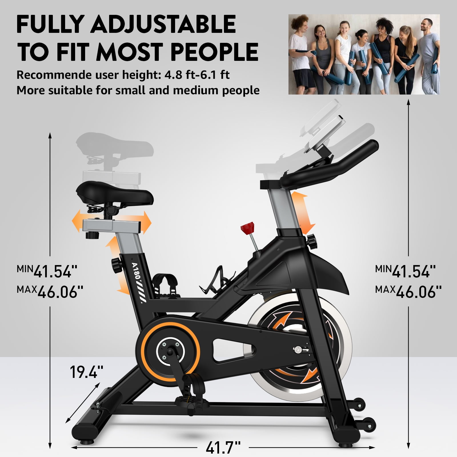 Pooboo Indoor Cycling Exercise Bikes Stationary Fitness Cycle Upright Cycling Belt Drive for Home Cardio Workout 350lb - Image 5