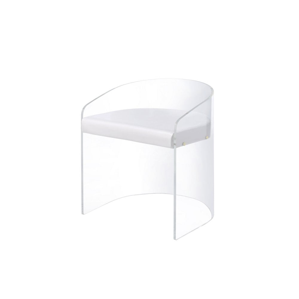 Fox Hill Trading Pure Decor 19" U Shape Lucite and Acrylic Dinner Chair in Clear - Image 6