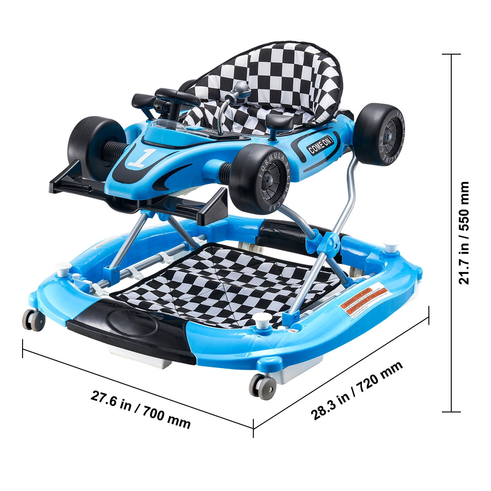 KFFKFF Baby Walker 4 in 1, Foldable Height Adjustable Baby Walker with Wheels, Infant Toddler Walker with Foot Pads, Anti-Fall Baby Walkers and Activity Center - Image 8