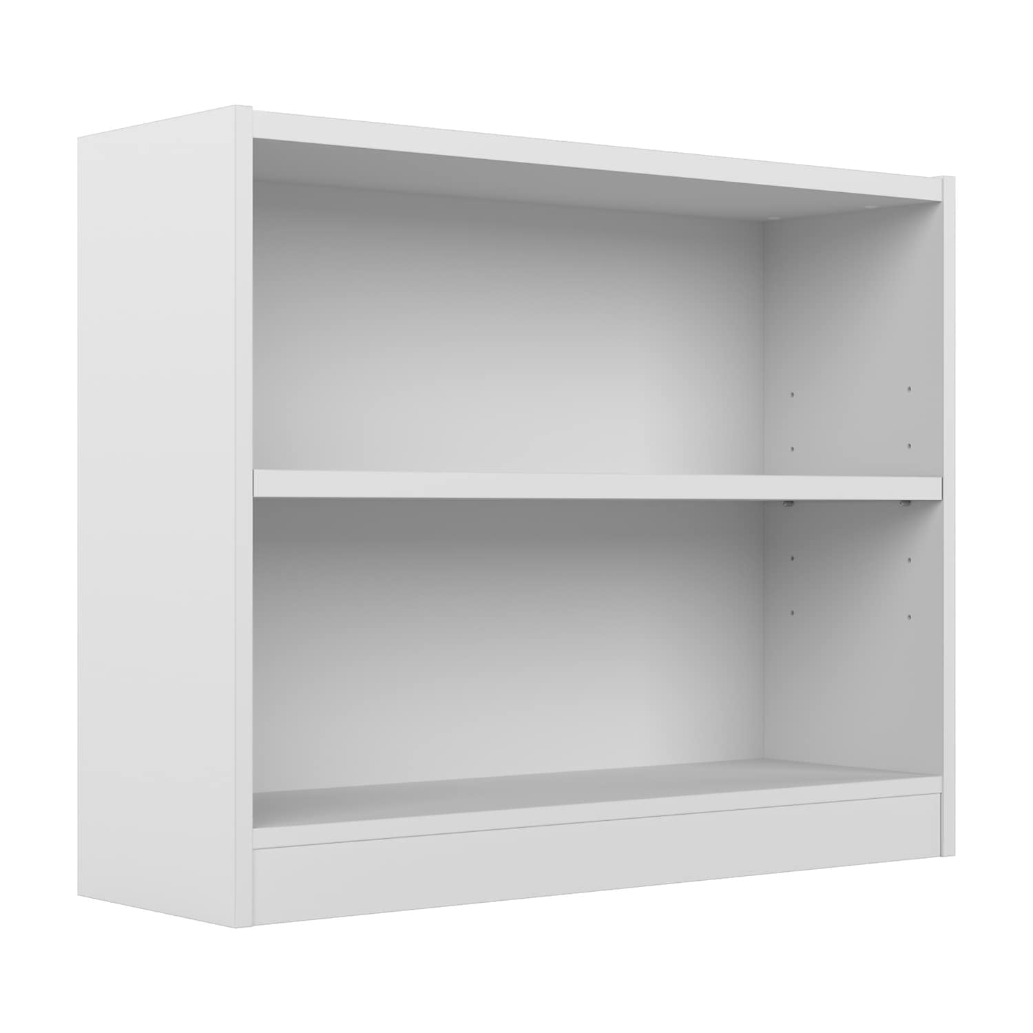 Universal 2 Shelf Bookcase in Pure White - Engineered Wood - Image 4