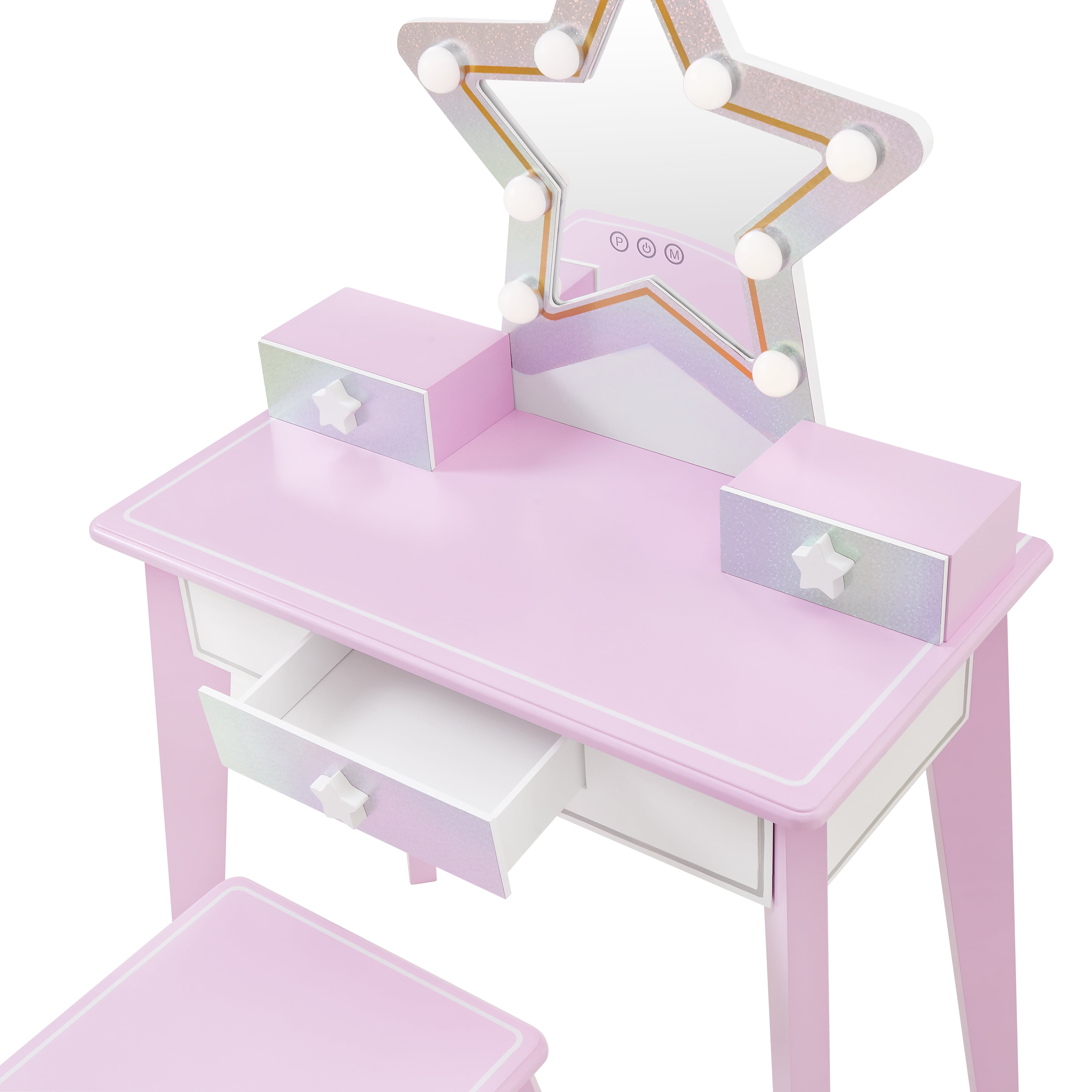Fantasy Fields Little Princess Star Vanity with LED Lights and Mirror, Lavender - Image 6